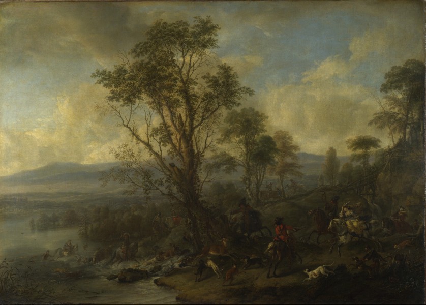 Philips Wouwerman - A Stag Hunt (c.1665)