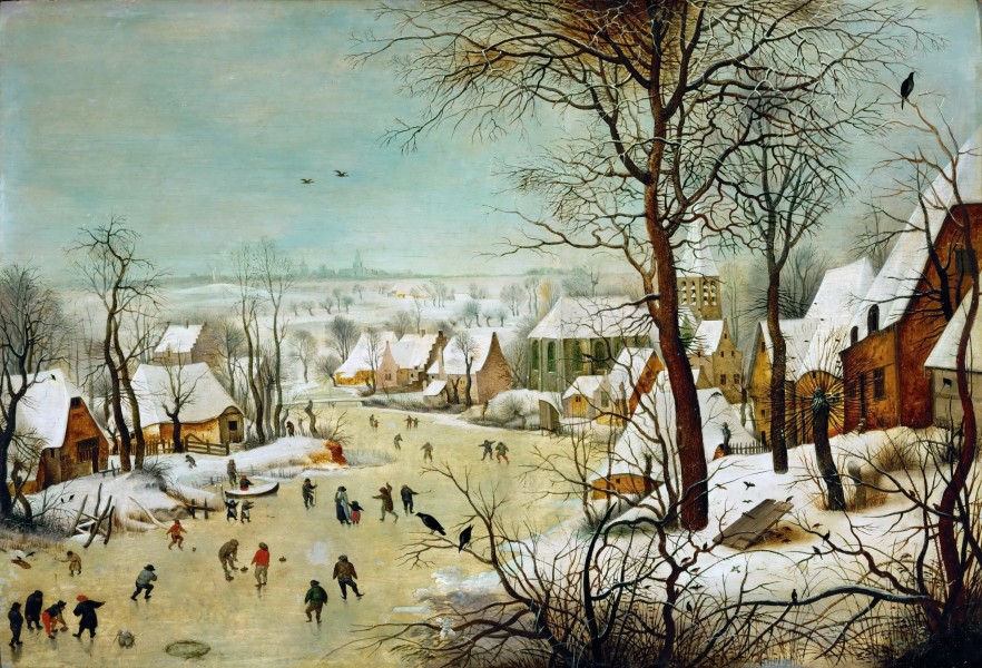 Pieter Bruegel the Elder (circle of) - Winterlandscape with bird trap (KHM)