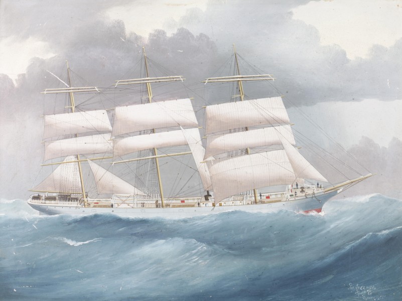 Reginald Arthur Borstel (manner of) - The three masted ship Brynymor at sea