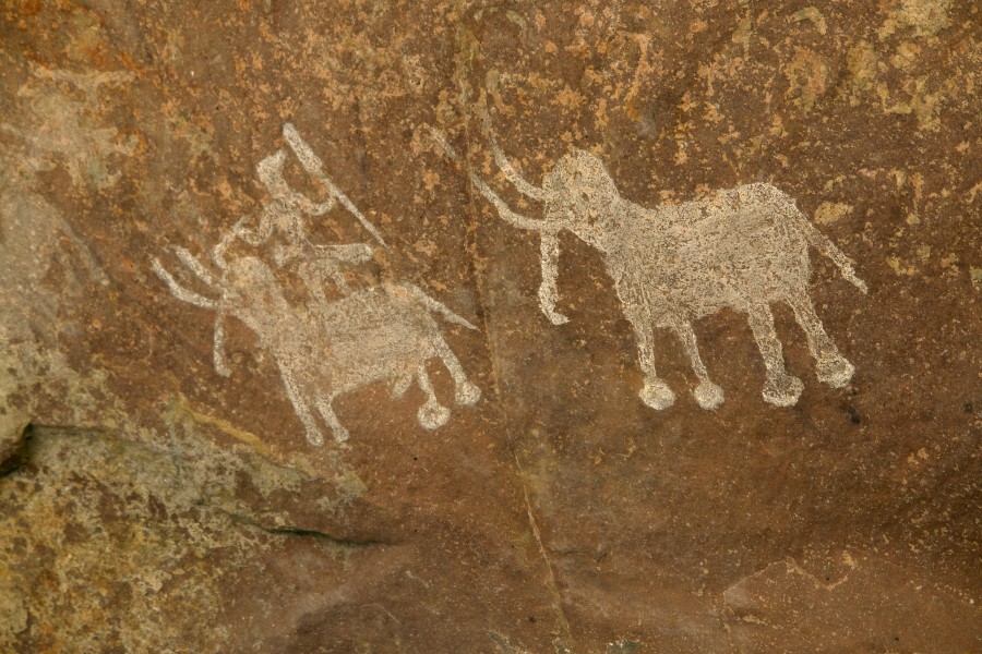 Rock painting, Bhimbetka, Raisen district, MP