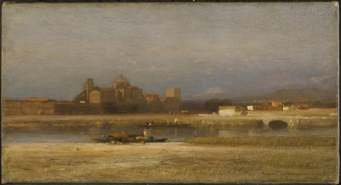 Samuel Colman - On the Viga, Outskirts of the City of Mexico - Google Art Project