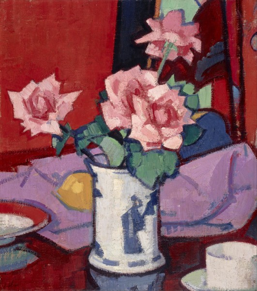 Samuel John Peploe - Pink Roses, Chinese Vase - Google Art Project
