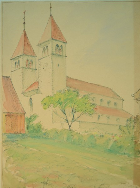 St. Peter und Paul (Reichenau-Niederzell) Zeichnung von Walter Kittel 1941