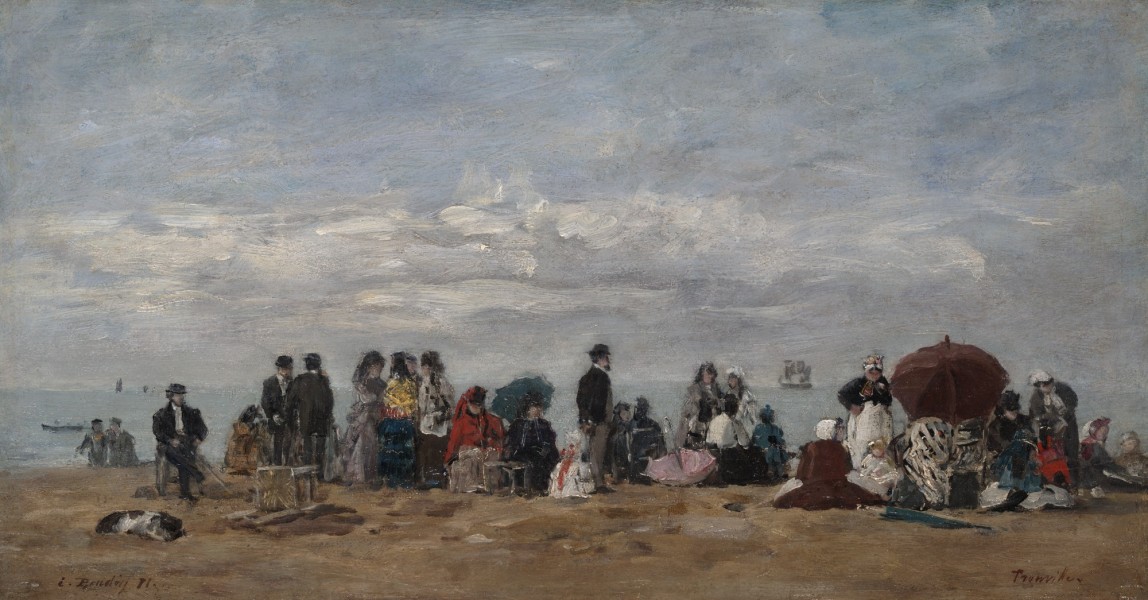 The Beach at Trouville by Eugene Louis Boudin 1871