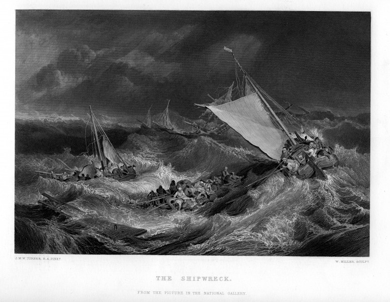 The Shipwreck engraving by William Miller after Turner