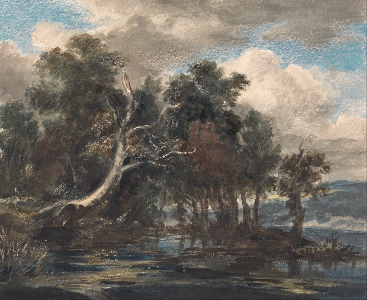 Trees by a River, Cloudy Sky - Google Art Project