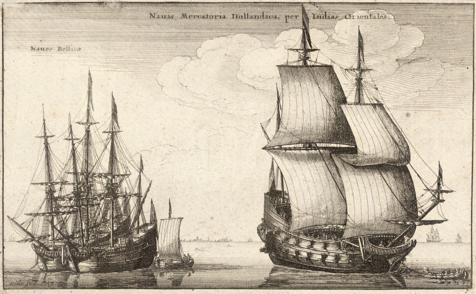 Wenceslas Hollar - Dutch East Indiaman (State 2)