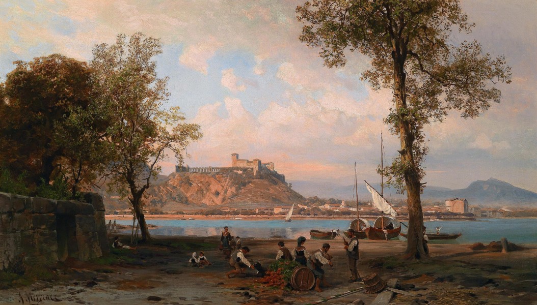 Wilhelm Alfred Metzener - Veduta di Angera sul Lago Maggiore