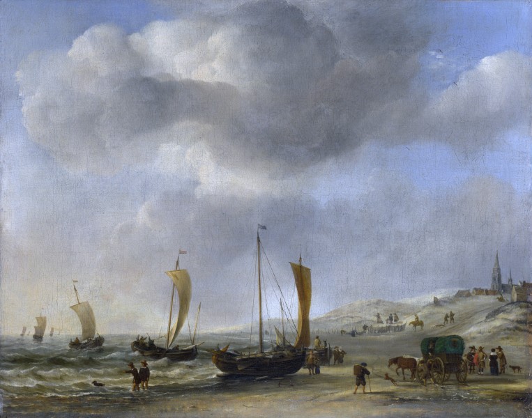 Willem van de Velde II - The Shore at Scheveningen