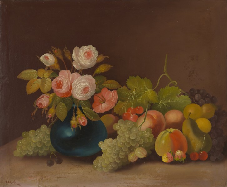 William Buelow Gould - Cabbage roses and fruit - Google Art Project