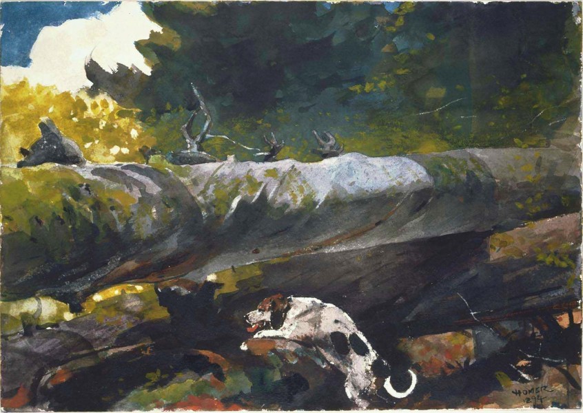 Winslow Homer - Hunting Dog among dead trees