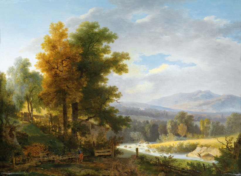 Wolfgang Adam Töpffer Holzarbeiter vor weiter Landschaft 1805