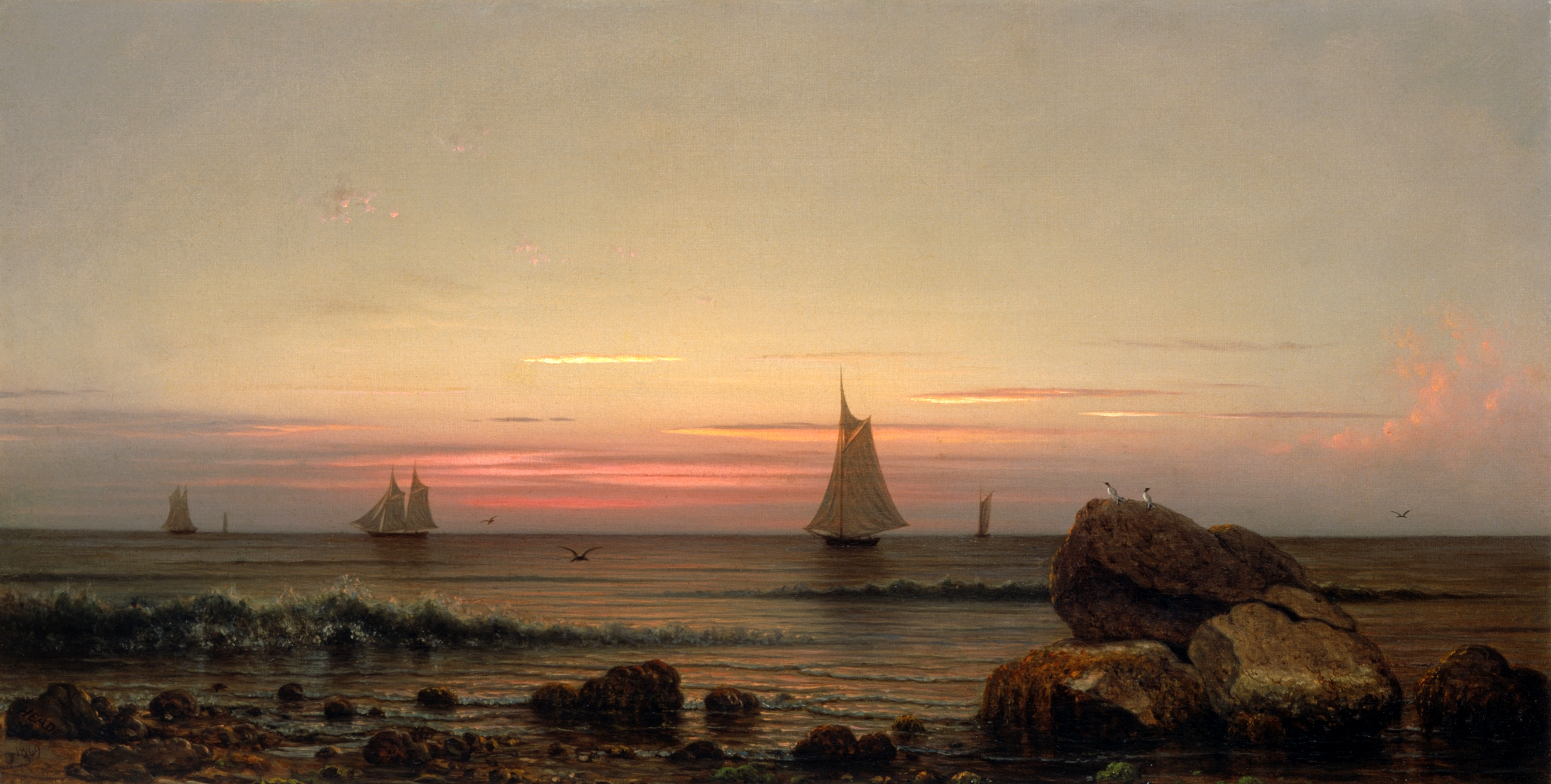 Sailing off the Coast by Martin Johnson Heade, 1869