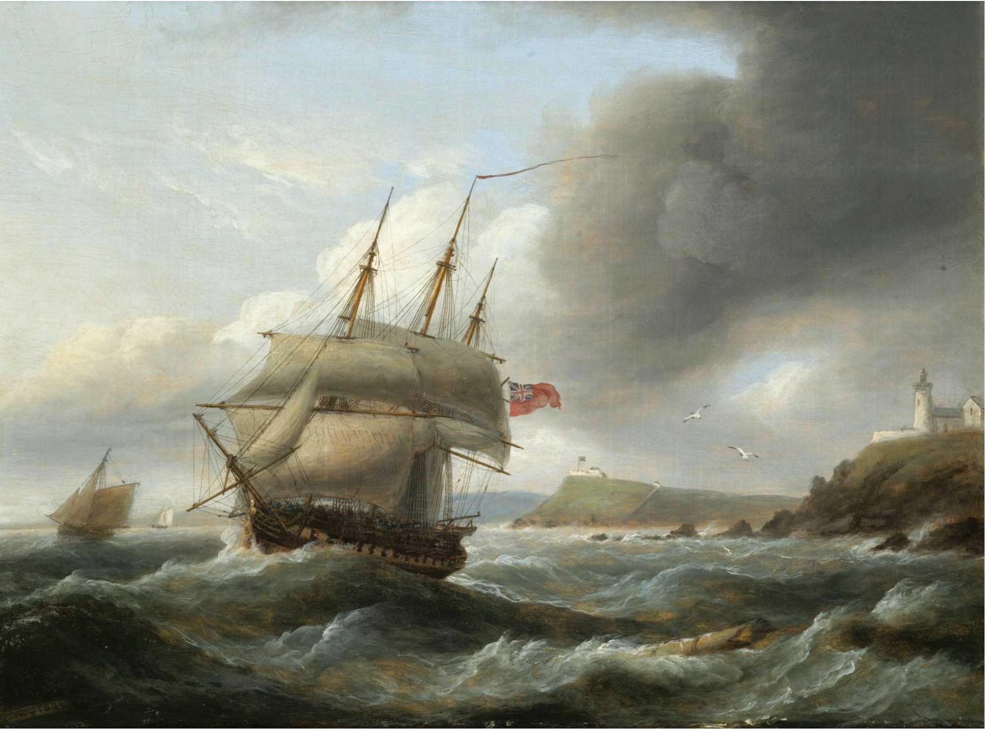 Thomas Luny - A Frigate of the Royal Navy leaving Cork Harbour