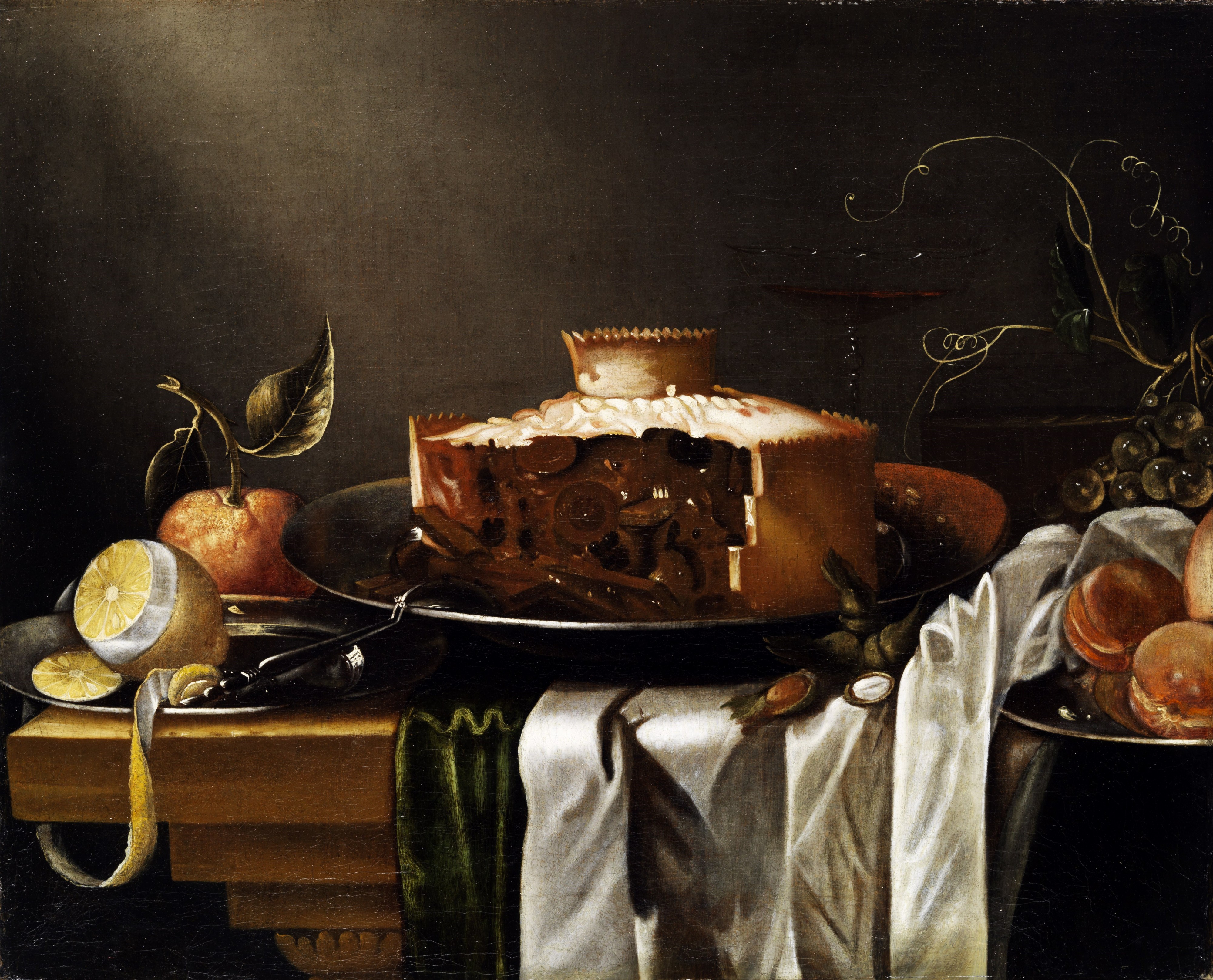 Abraham van Calraet (attr) Stillleben mit Pastete