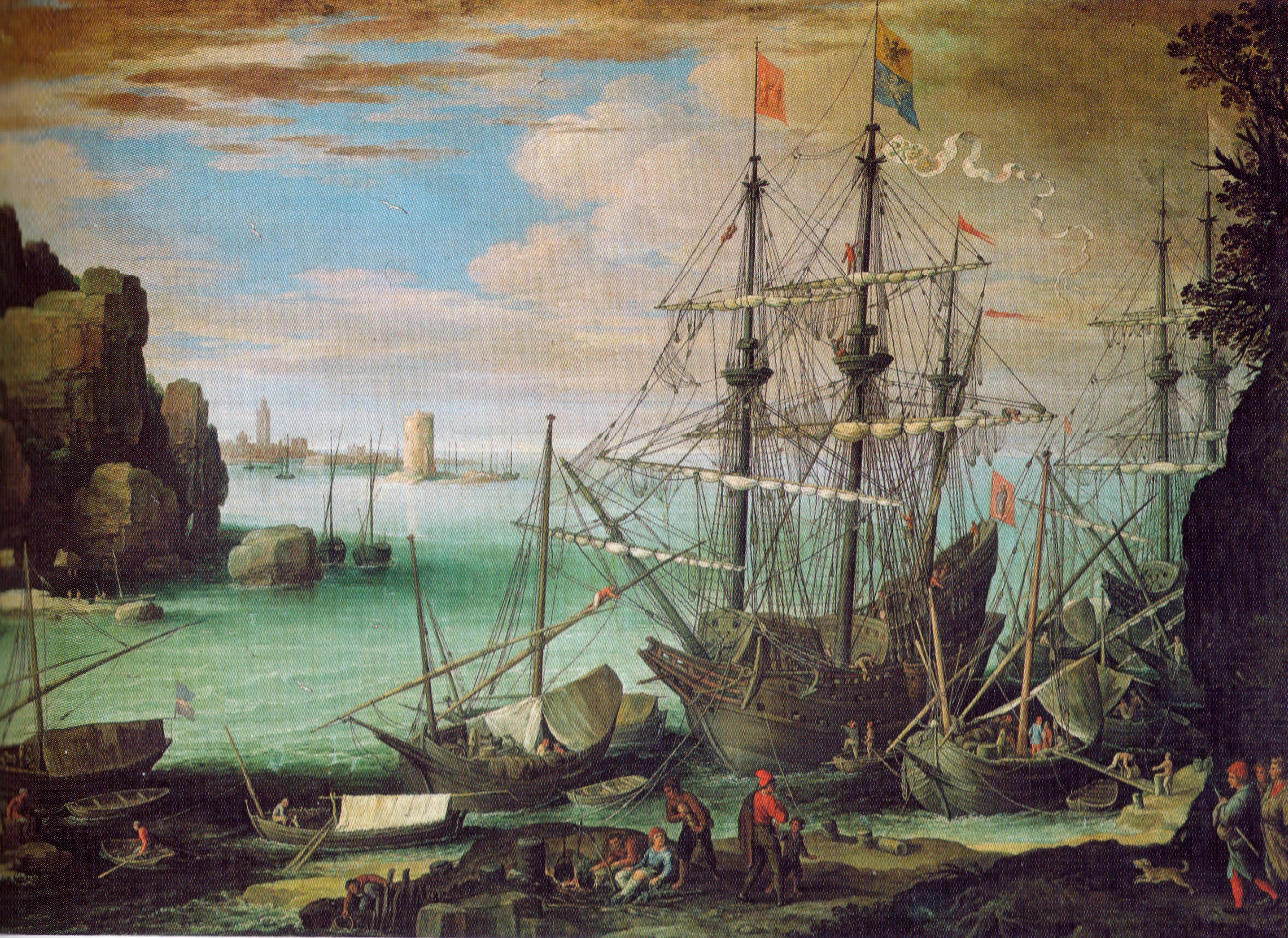 Bril, Paul - Küstenlandschaft mit Hafen, c. 1610