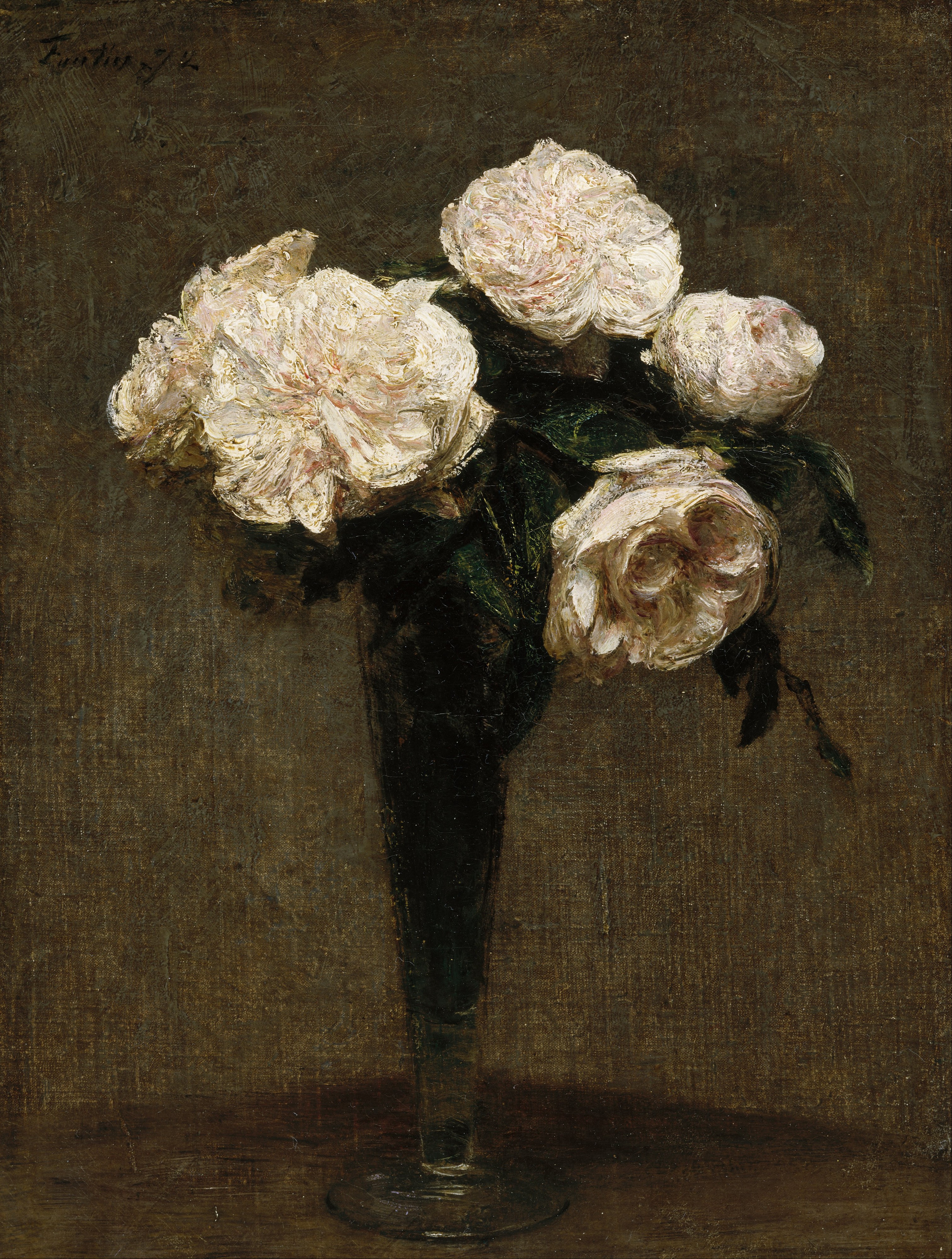 Henri Fantin-Latour - Roses in a Vase - Google Art Project