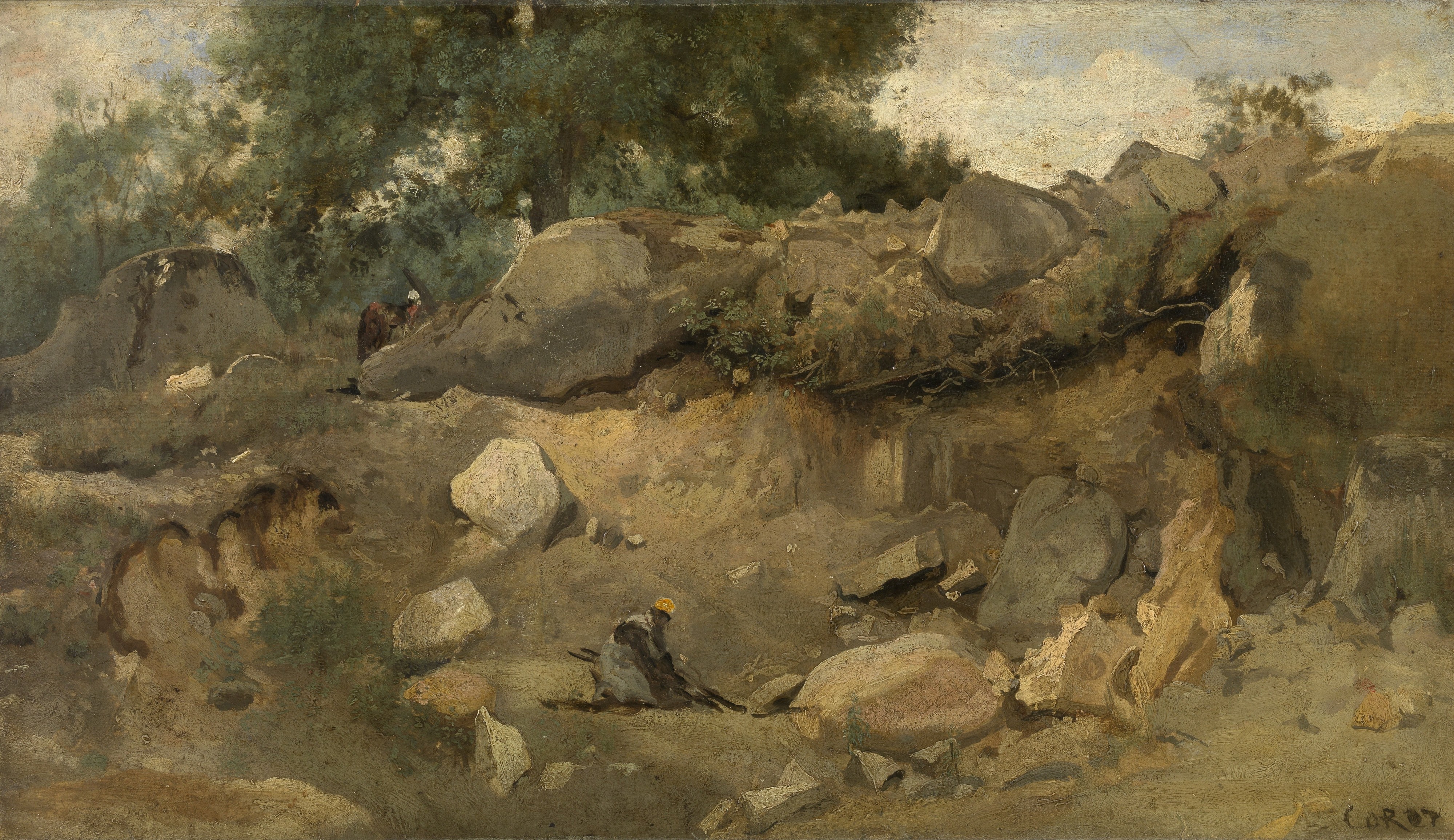 Jean-Baptiste Camille Corot - Mine de pierres Chaise-Marie à Fontainebleau (1831)