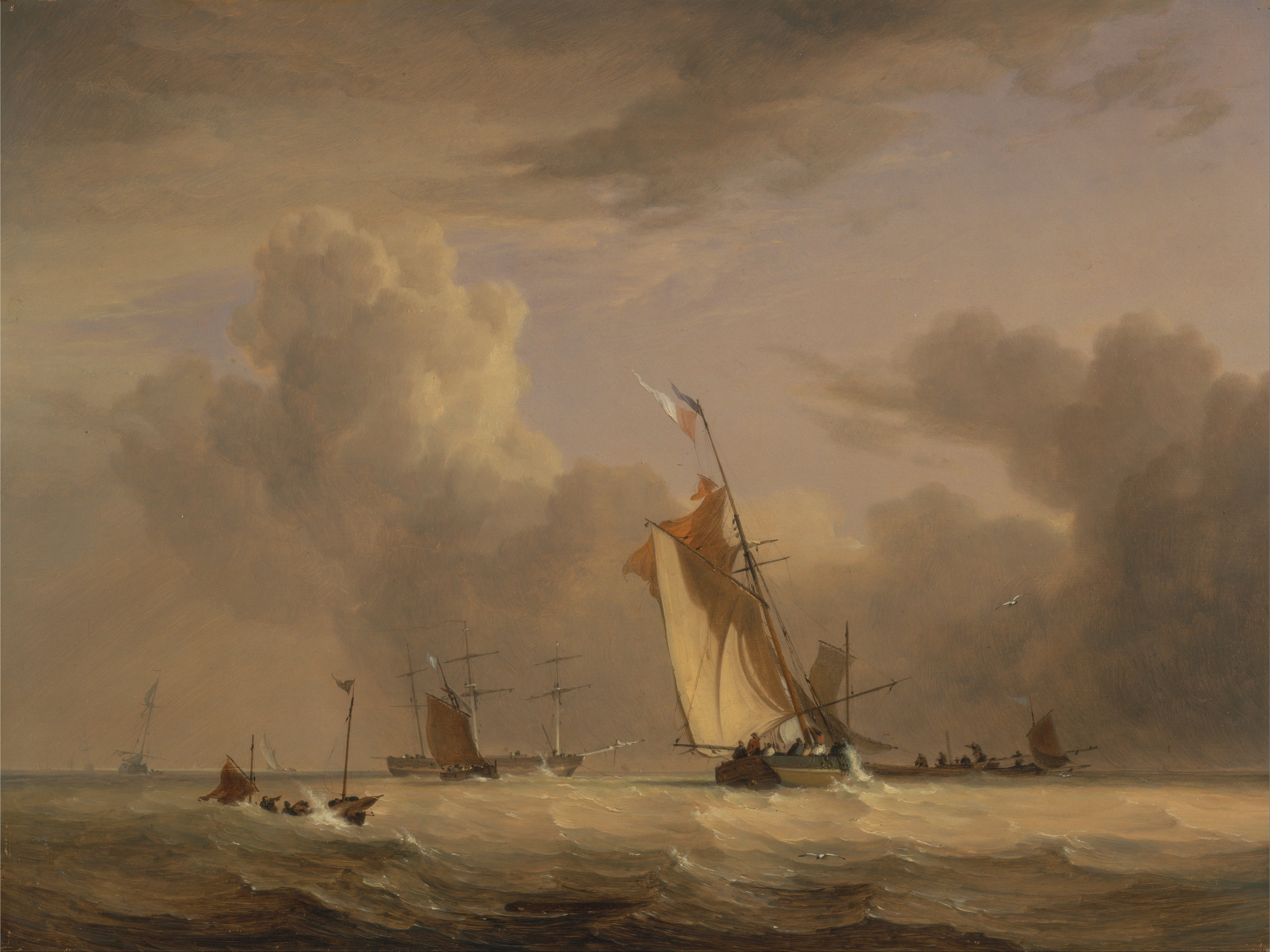 Joseph Stannard - Fishing Smack and Other Vessels in a Strong Breeze - Google Art Project