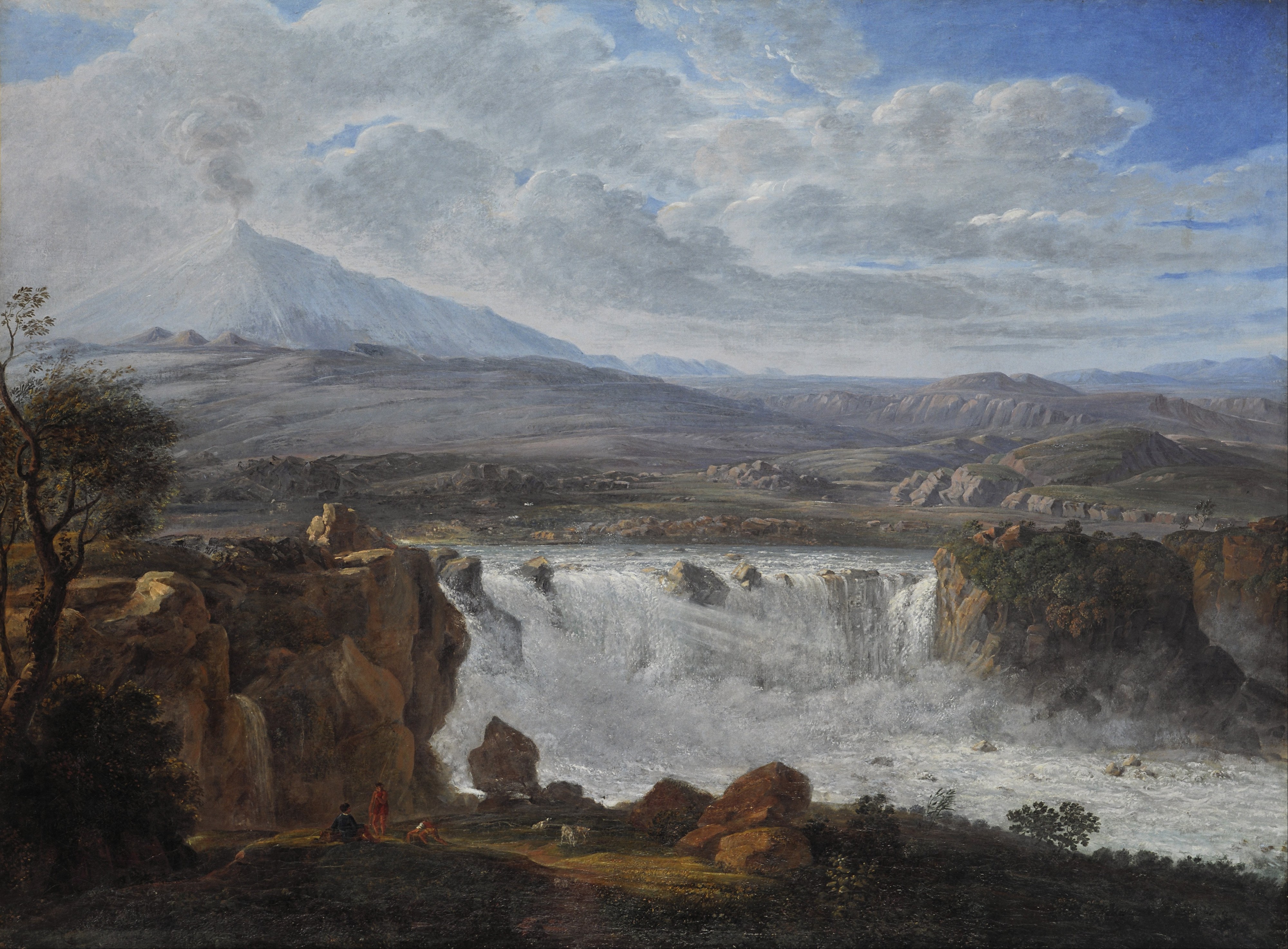 Karl Gothard Grass - The Caracci Waterfall Near Aderno at the Foot of Mt. Etna - Google Art Project