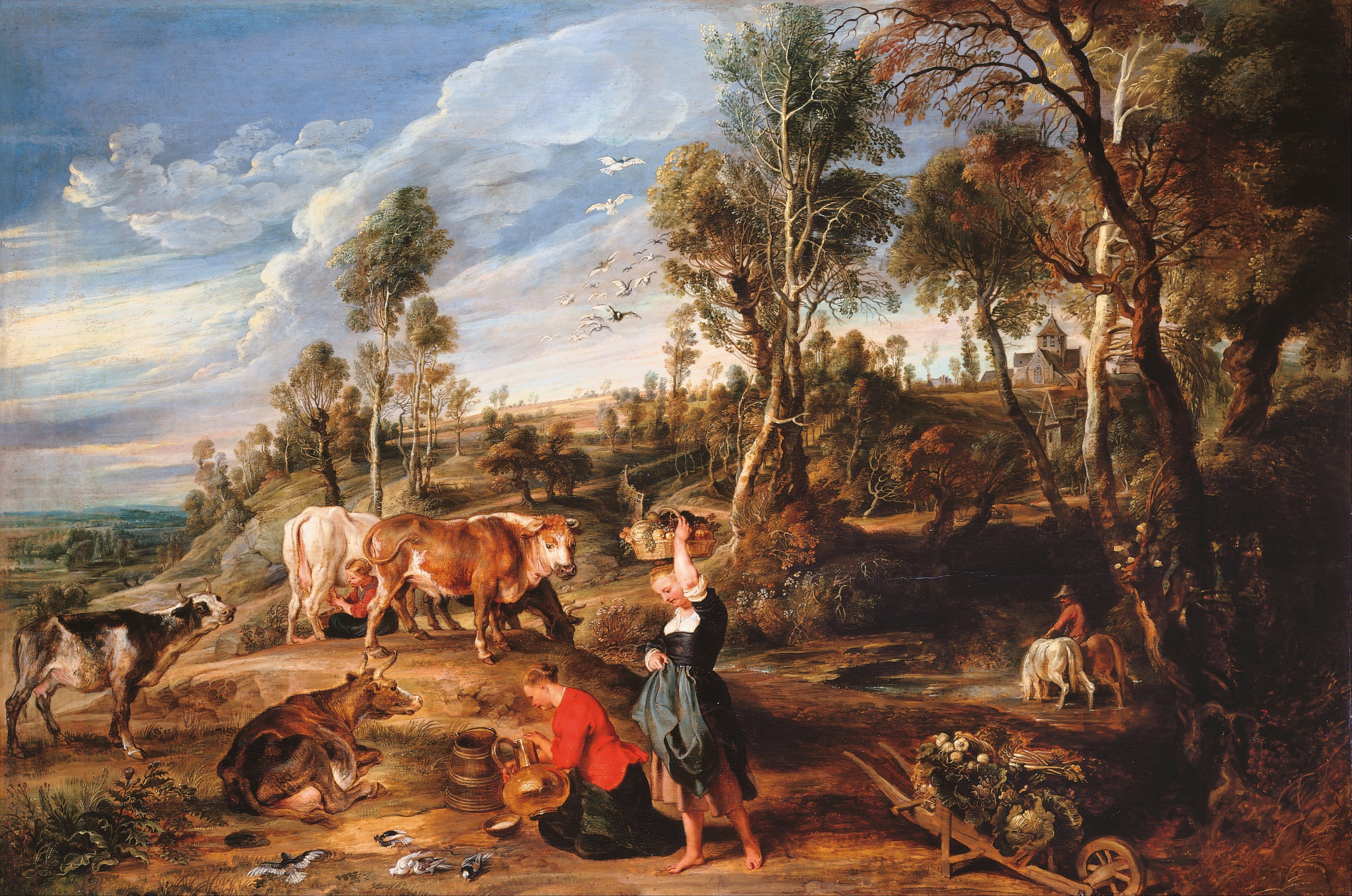 Sir Peter Paul Rubens - Milkmaids with Cattle in a Landscape, 'The Farm at Laken' - Google Art Project