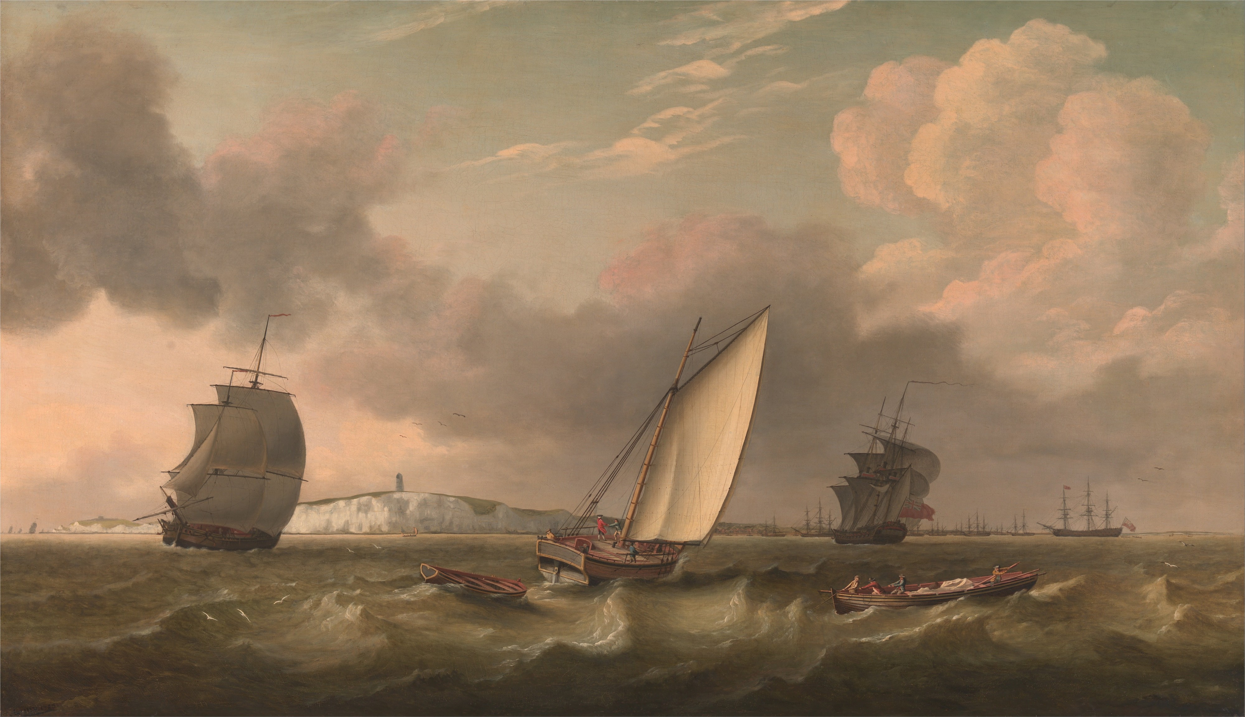 Thomas Luny - A Packet Boat Under Sail in a Breeze off the South Foreland - Google Art Project