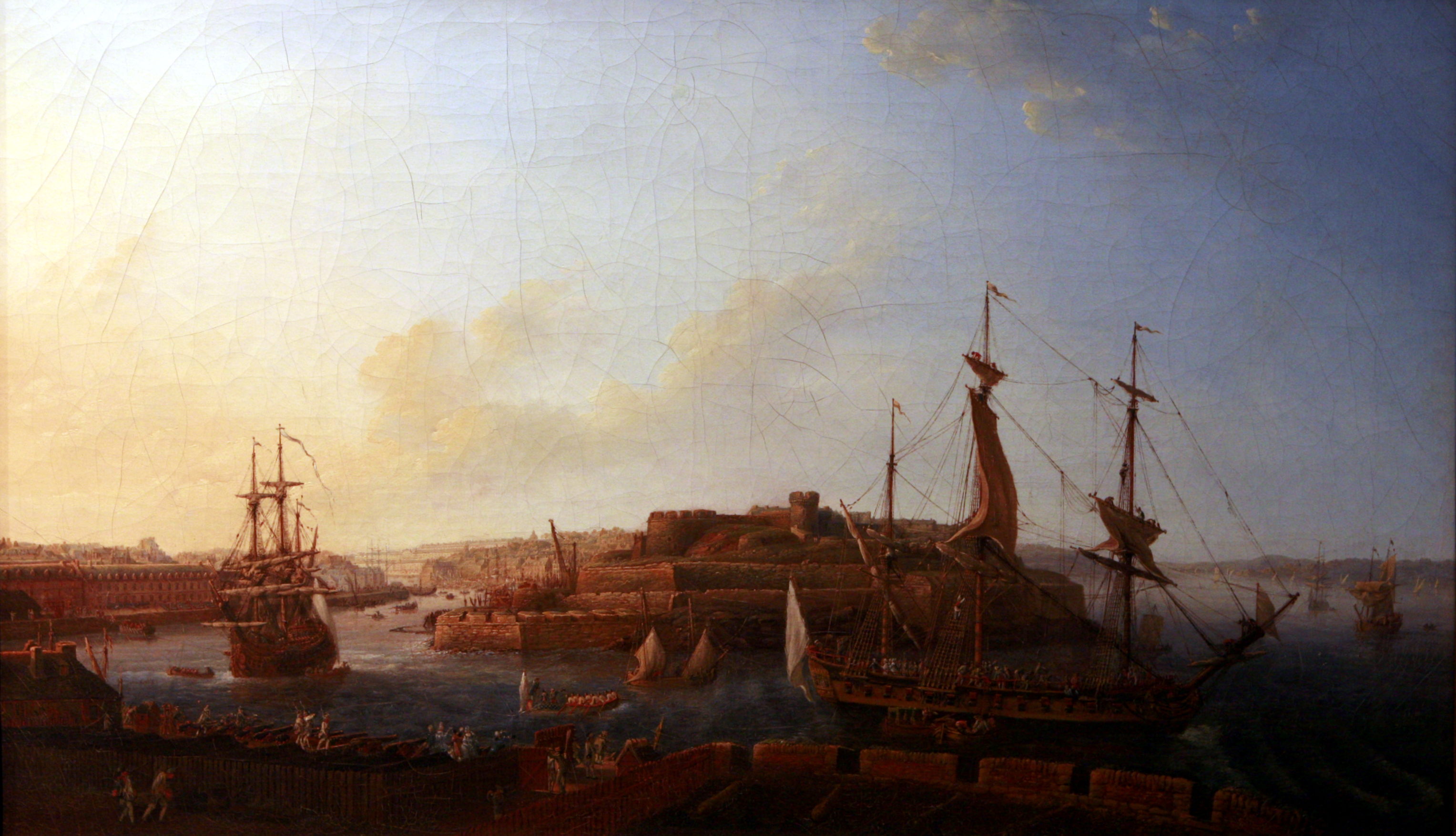 Vue de l'entrée du port prise de la batterie royale-Louis-Nicolas Van Blarenberghe mg 8231