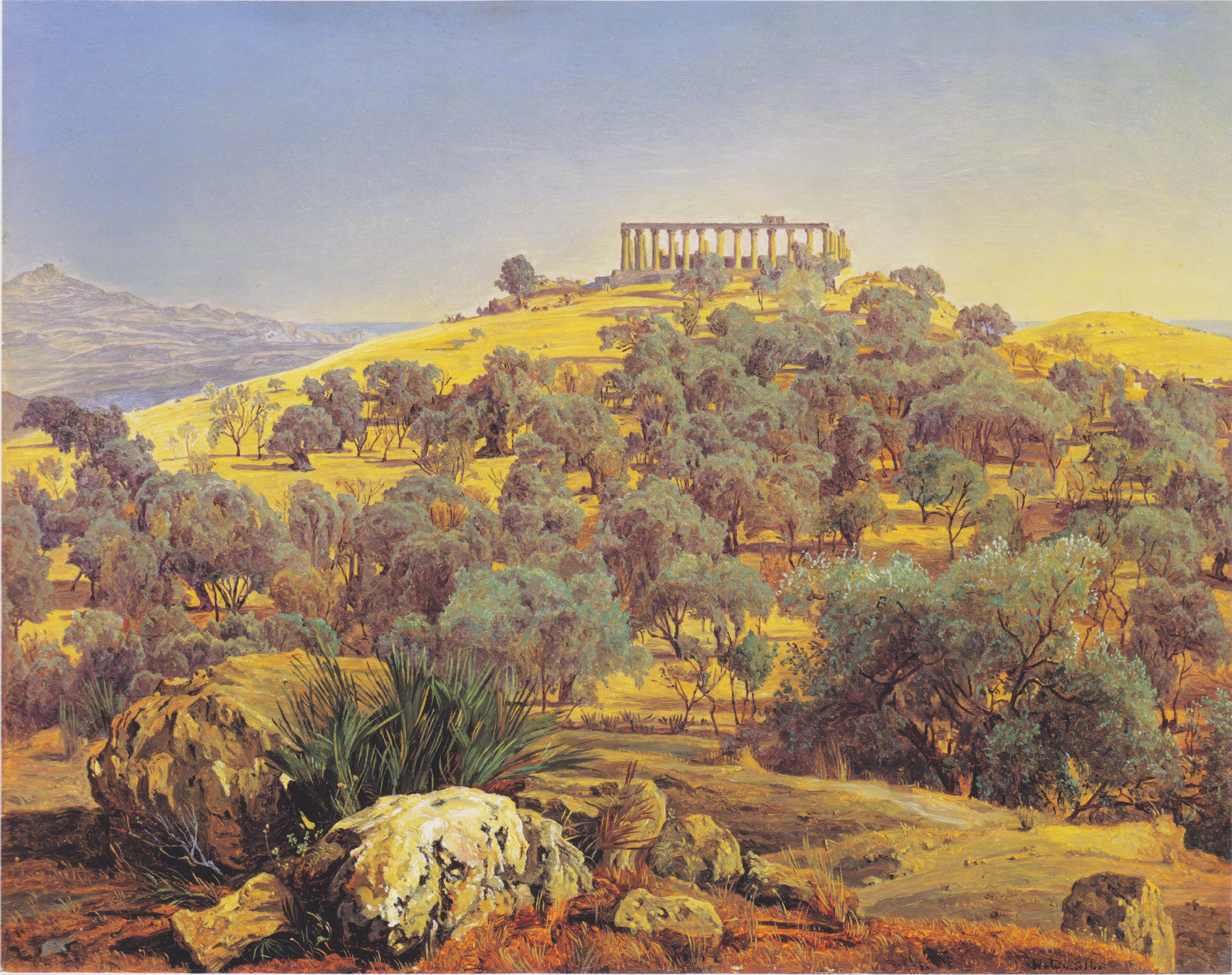 Waldmüller - Ruinen des Tempels der Juno Lancinia bei Girgenti