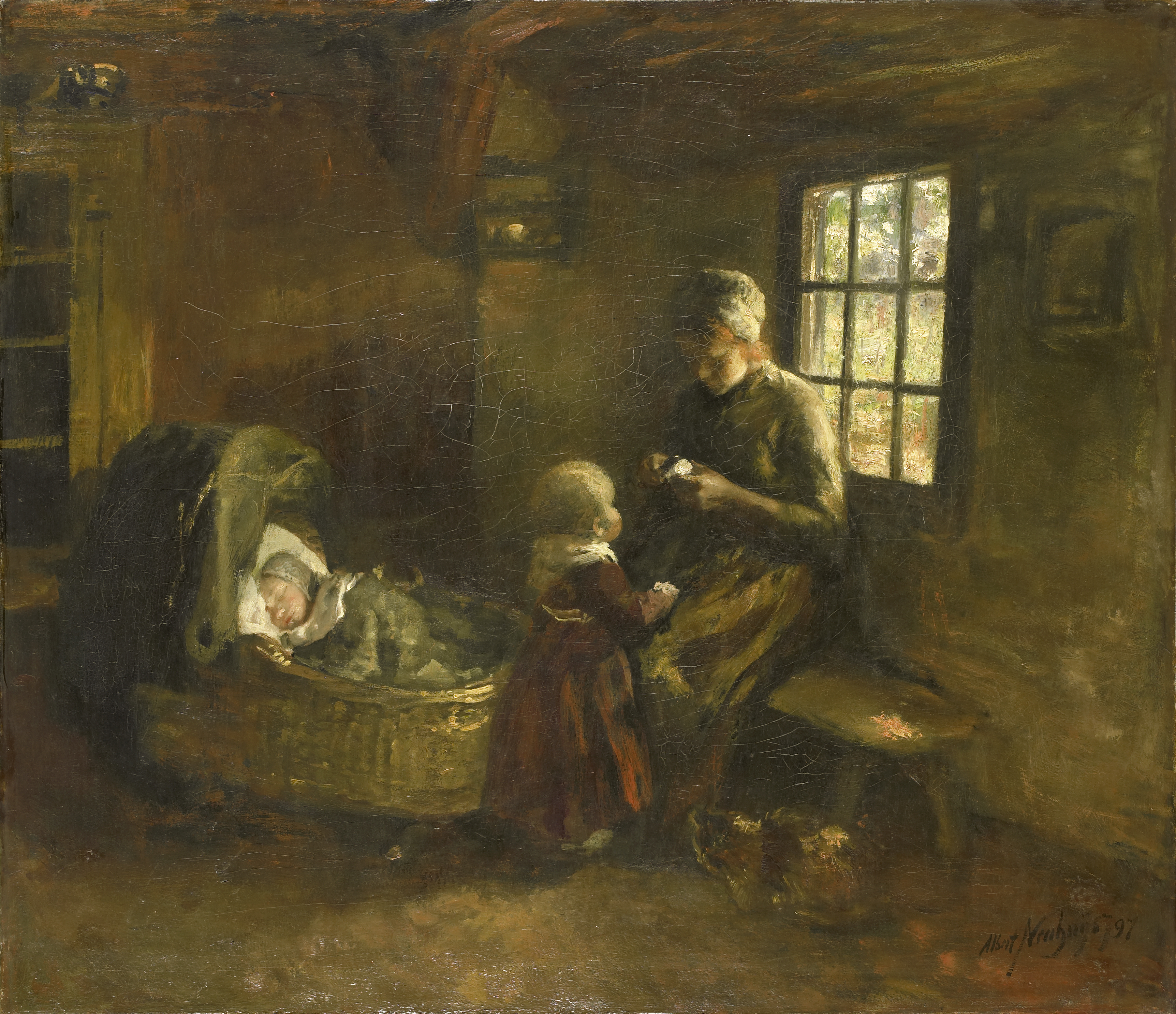 'Bij de wieg' Rijksmuseum SK-A-2437