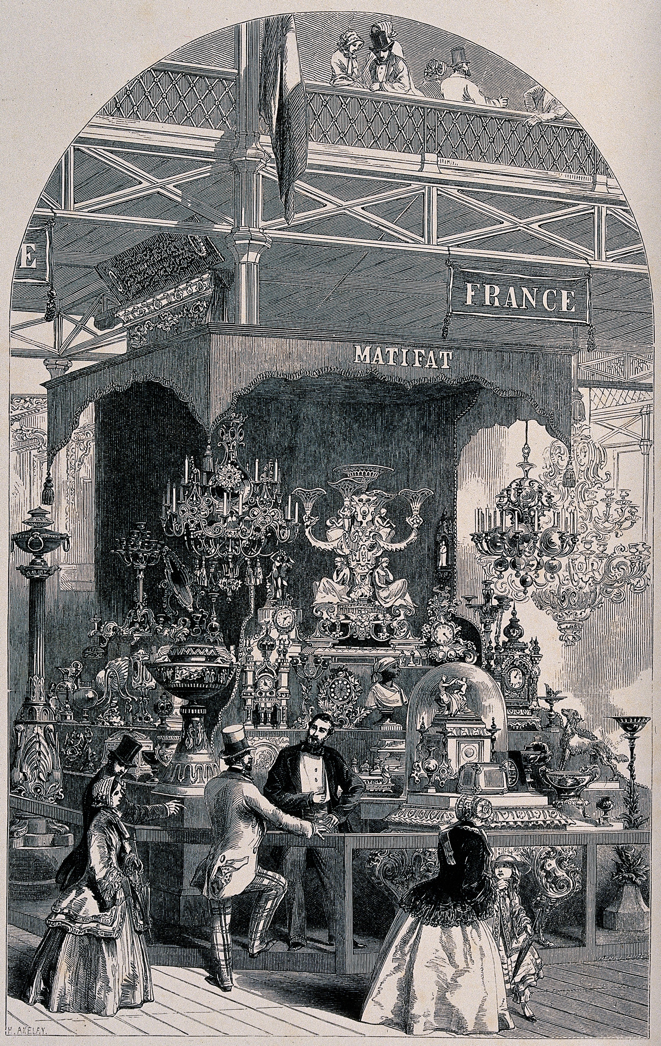 A man selling clocks and elaborate ornaments, talking to his Wellcome V0040141