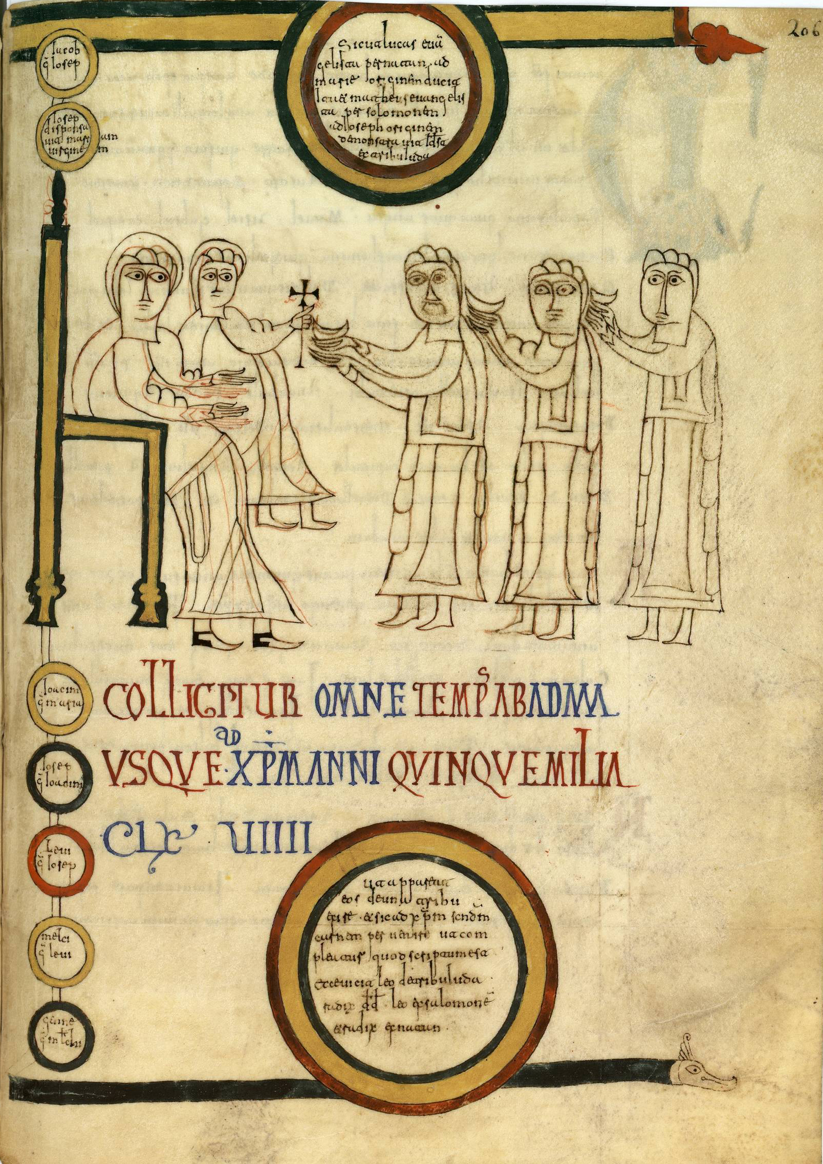 Adoración de los Reyes Magos, 990 Códice de Roda, f. 206r