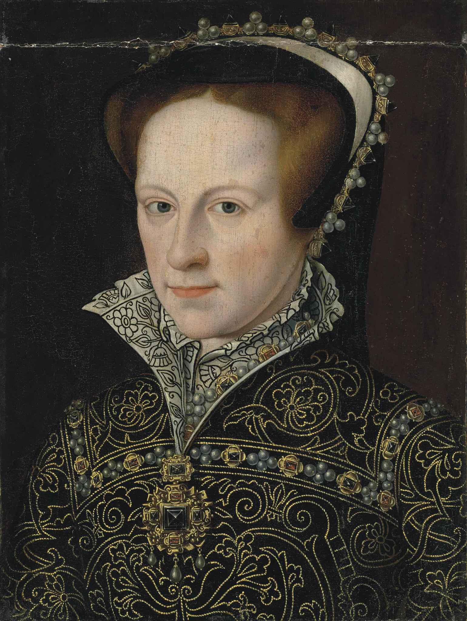 After Antonio Mor Mary I of England in an embroidered dress