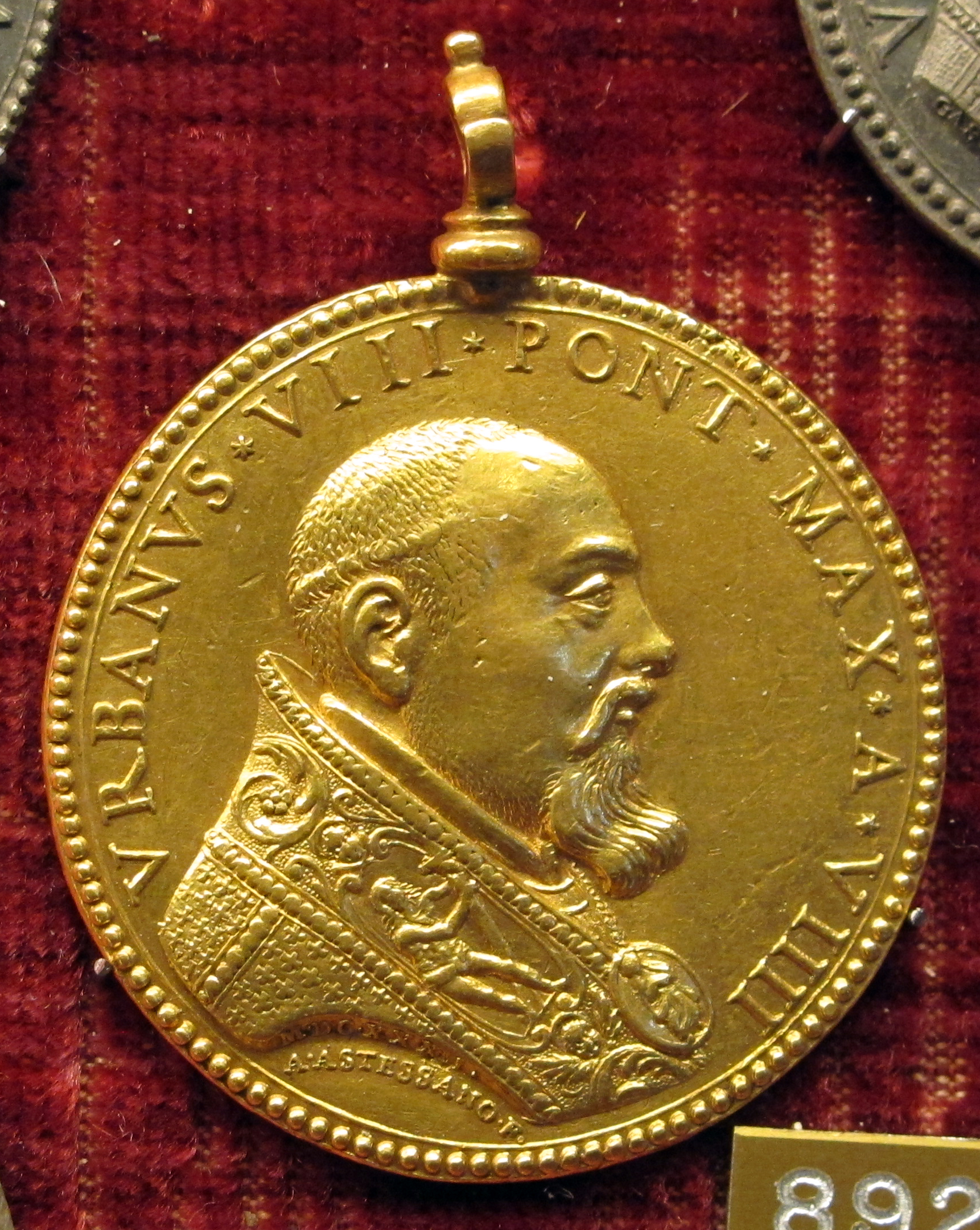 Alessandro astesano, medaglia di urbano VIII, 1632, oro