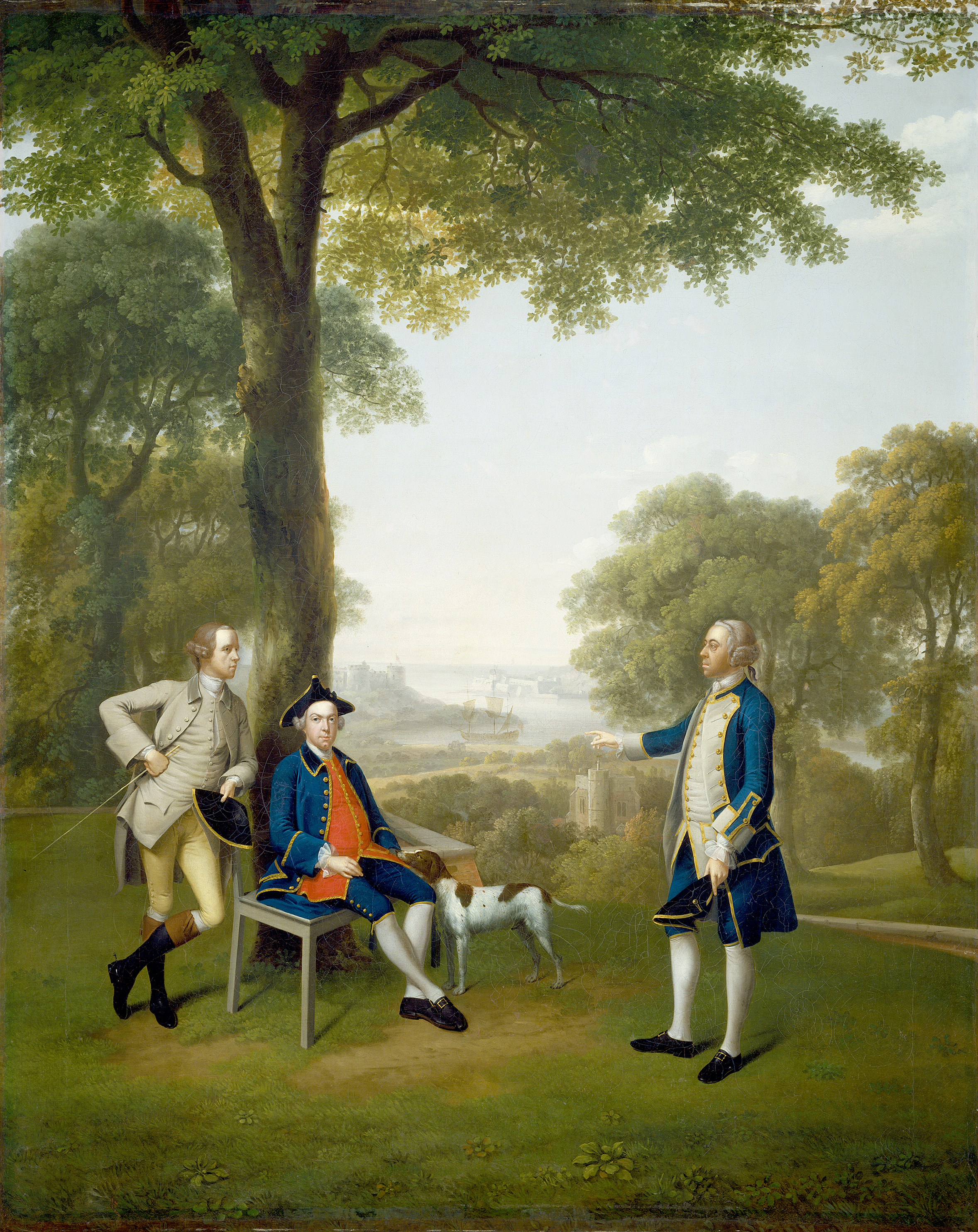 Arthur Holdsworth Conversing with Thomas Taylor and Captain Stancombe by the River Dart G-002062