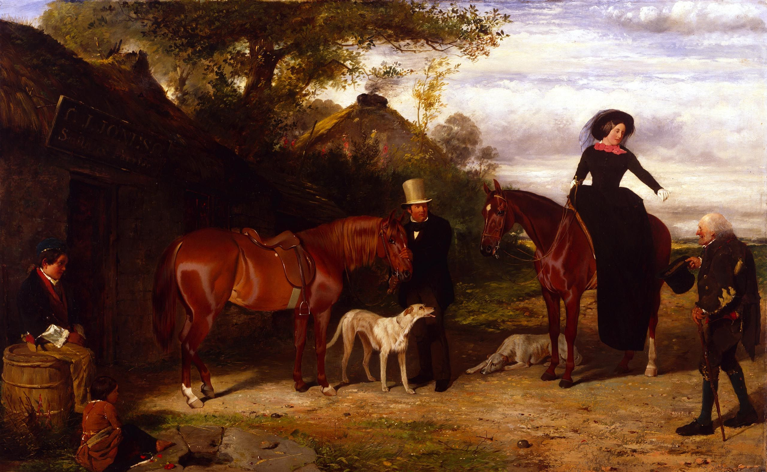 At the Blacksmith by Friedrich Wilhelm Keyl