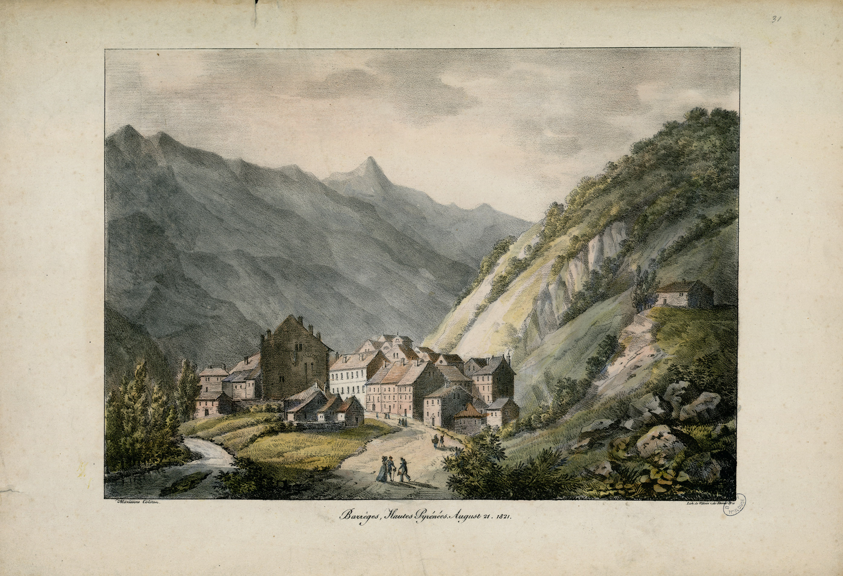 Barèges, Hautes-Pyrénées. 21 août 1821 Barrèges, Hautes Pyrénées. August 21 1821 - Fonds Ancely - B315556101 A COLSTON 008