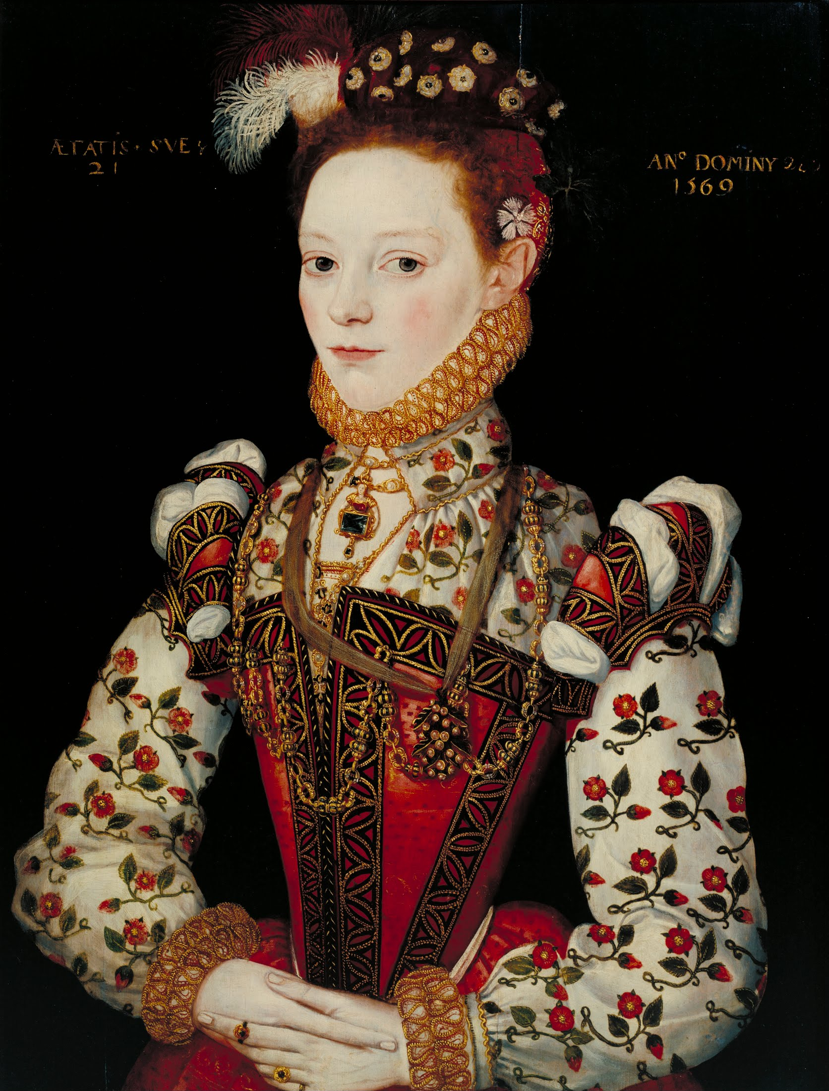 British School 16th century - A Young Lady Aged 21, Possibly Helena Snakenborg - Google Art Project
