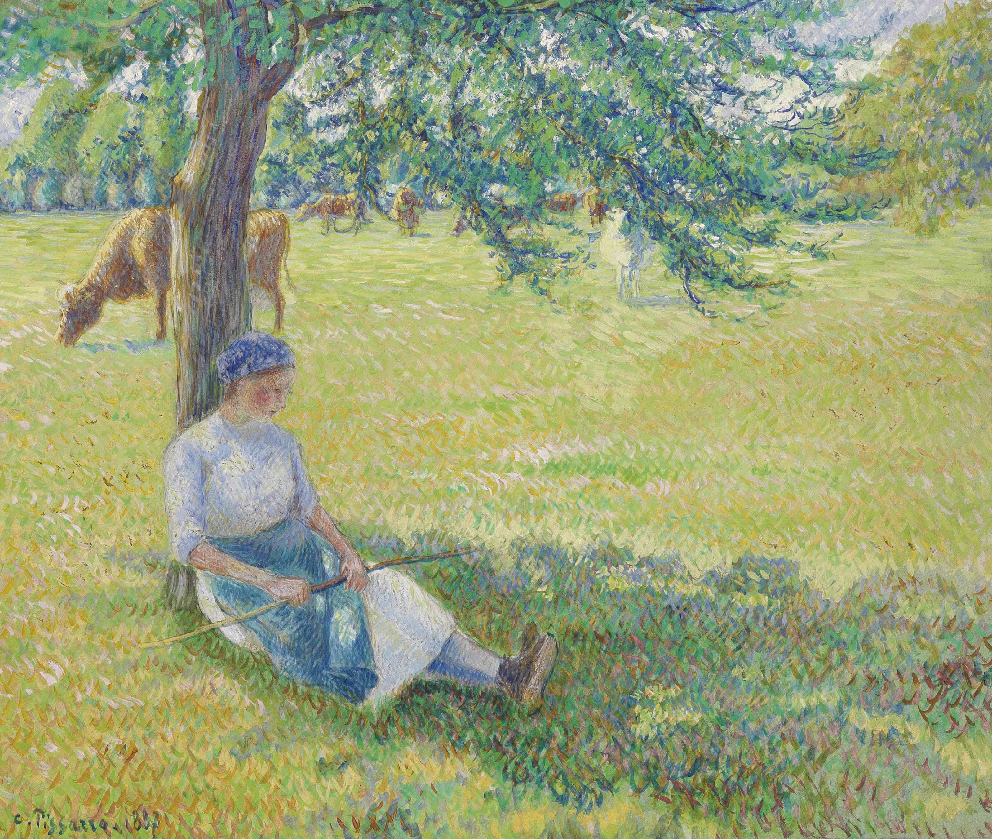 Camille Pissarro - Gardeuse de vaches, Eragny (1887)