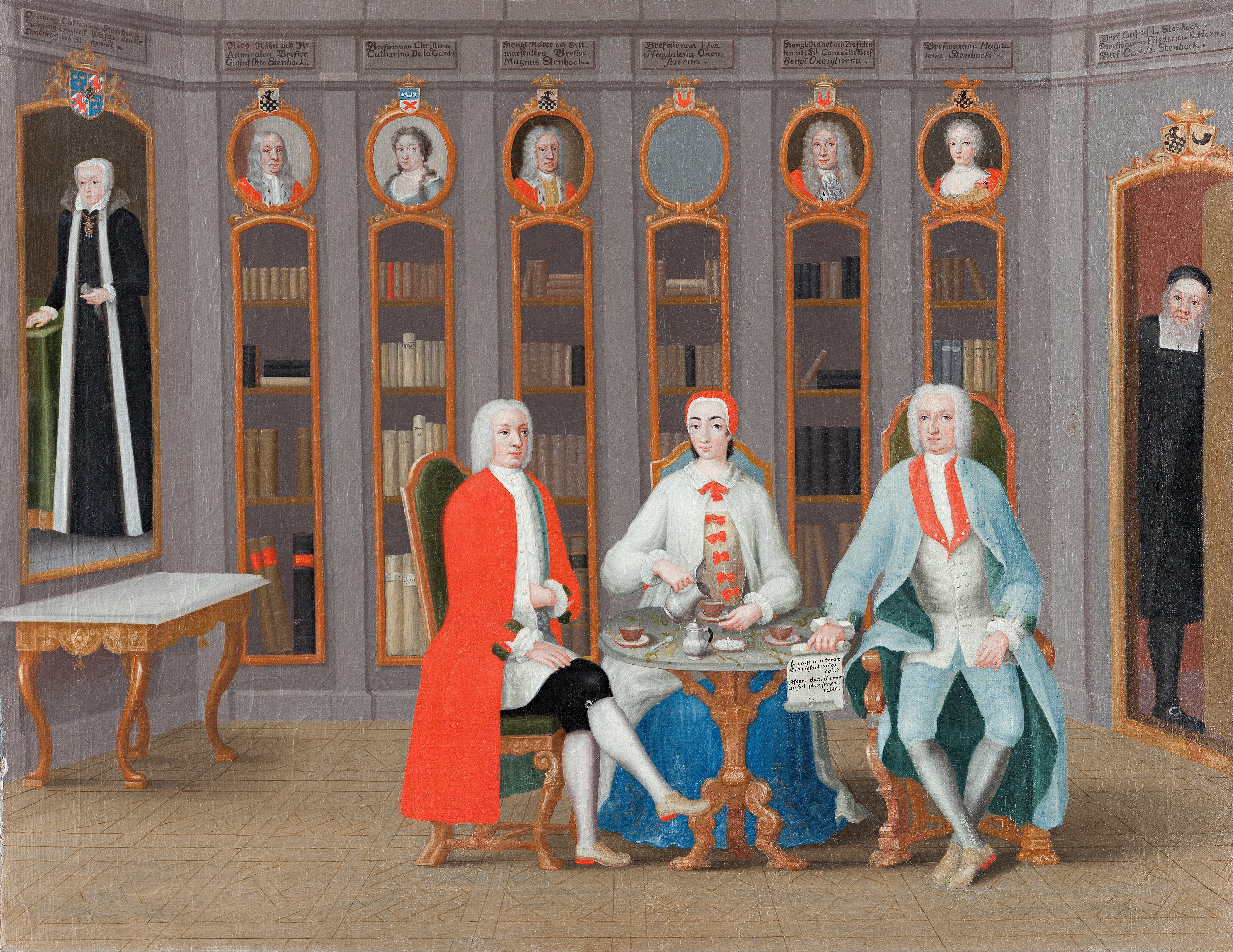 Carl Fredrik Svan - The Stenbock family in their library at Rånäs - Google Art Project