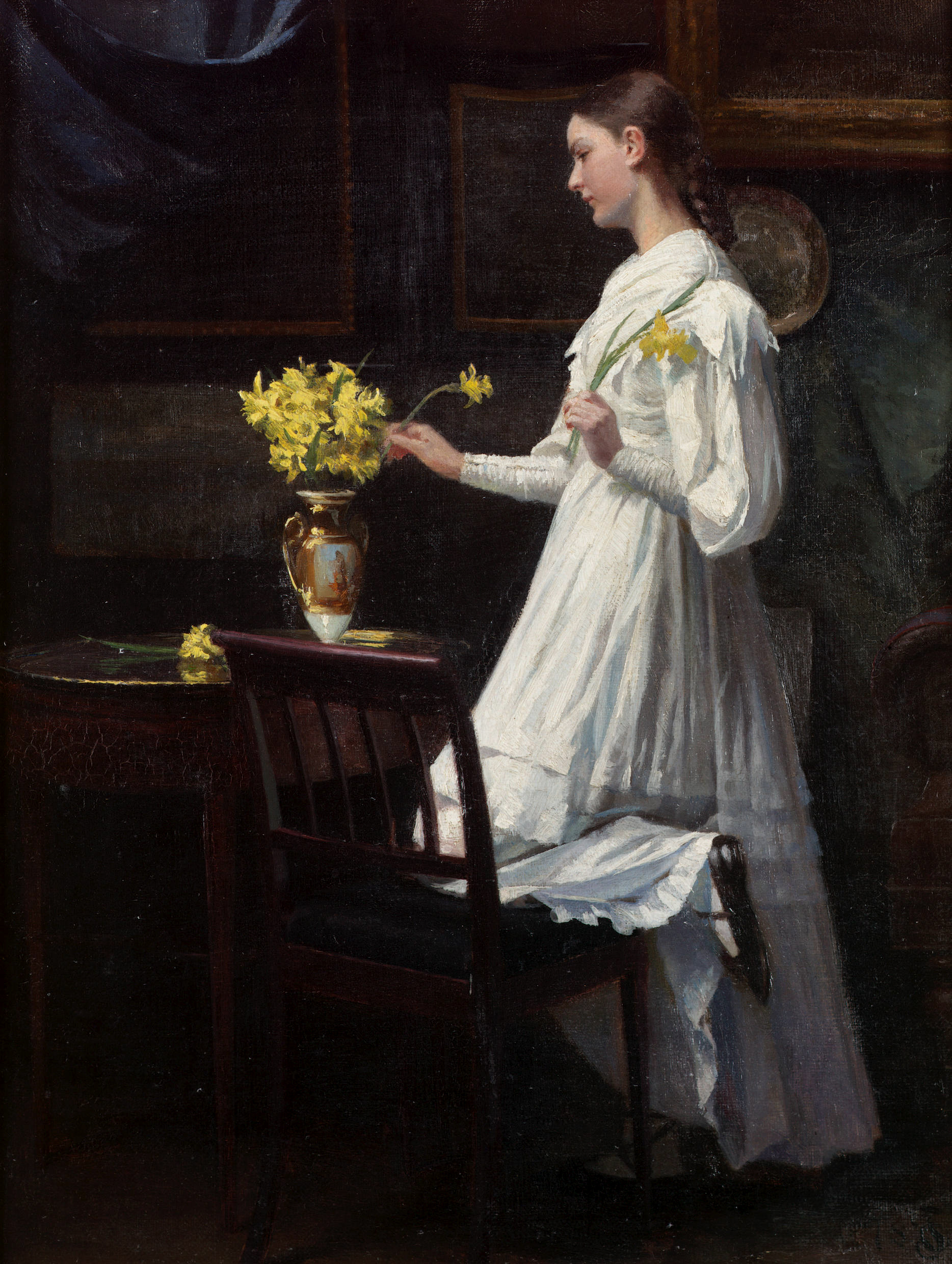 Carl Thomsen Arranging daffodils 1894
