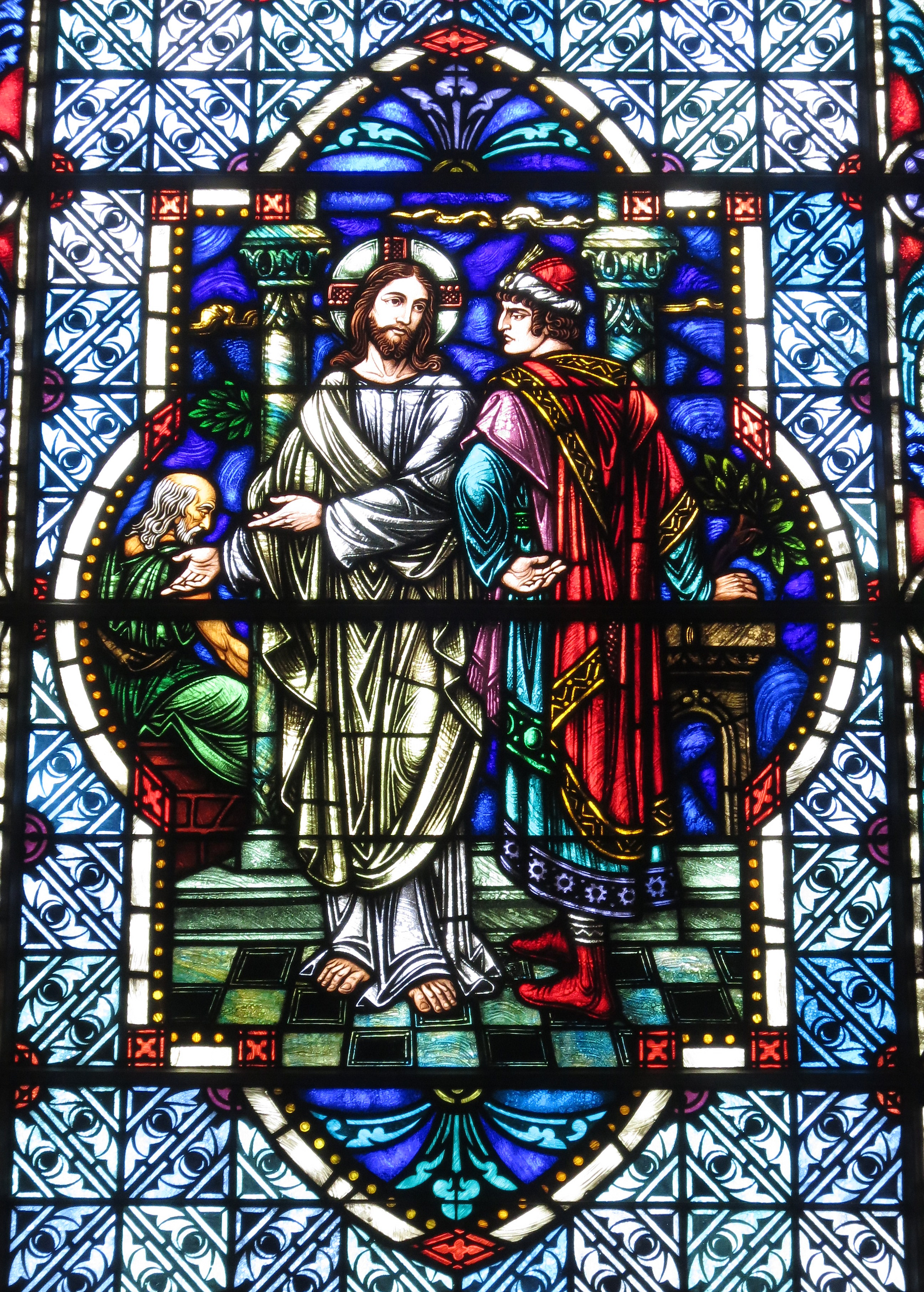 Cathedral Church of Saint Patrick (Charlotte, North Carolina) - stained glass, Christ and the rich young man