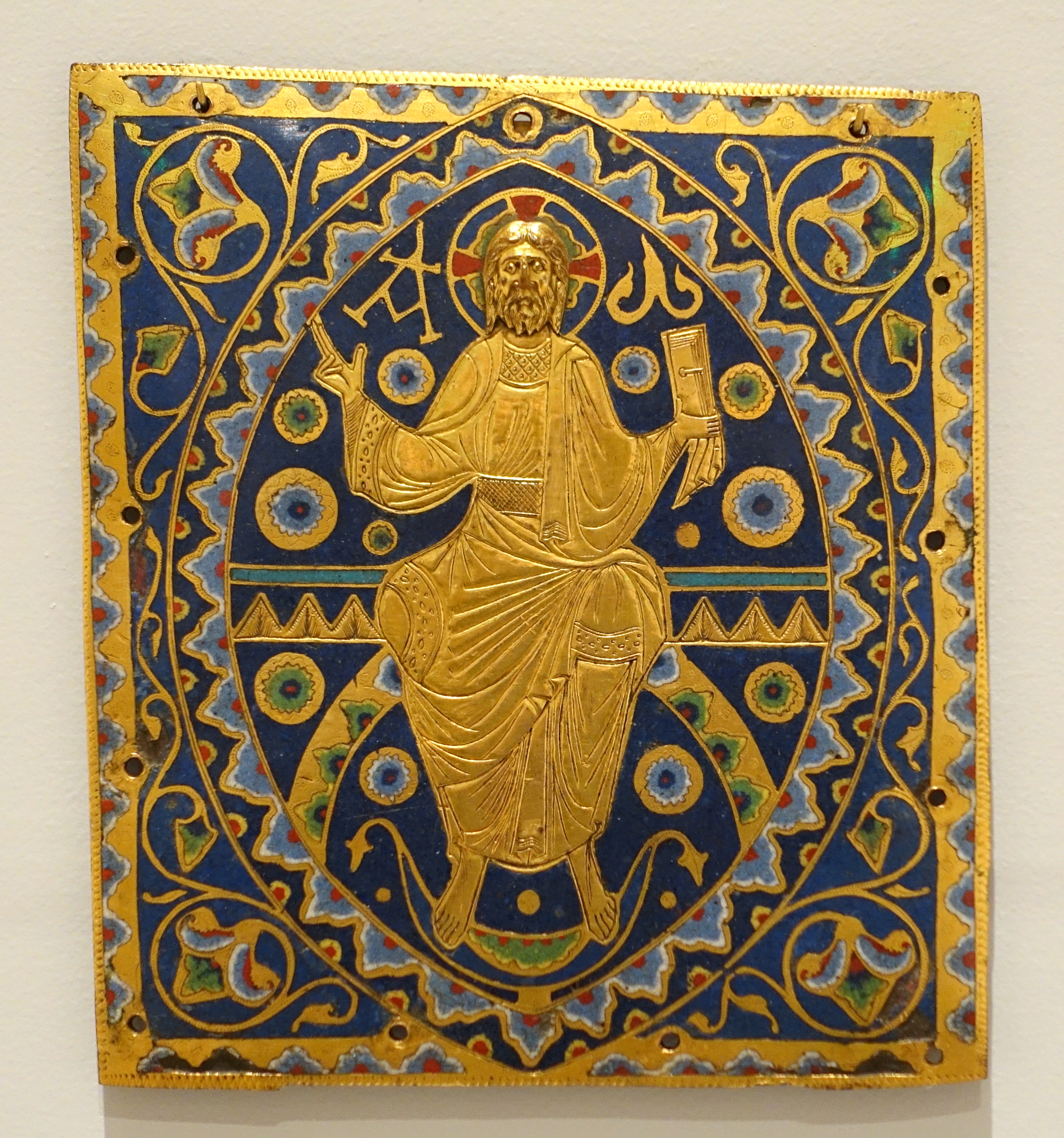 Christ in Majesty, artist unknown, France, 1200-1210, champleve enamel on gilded copper - Fogg Art Museum, Harvard University - DSC00983