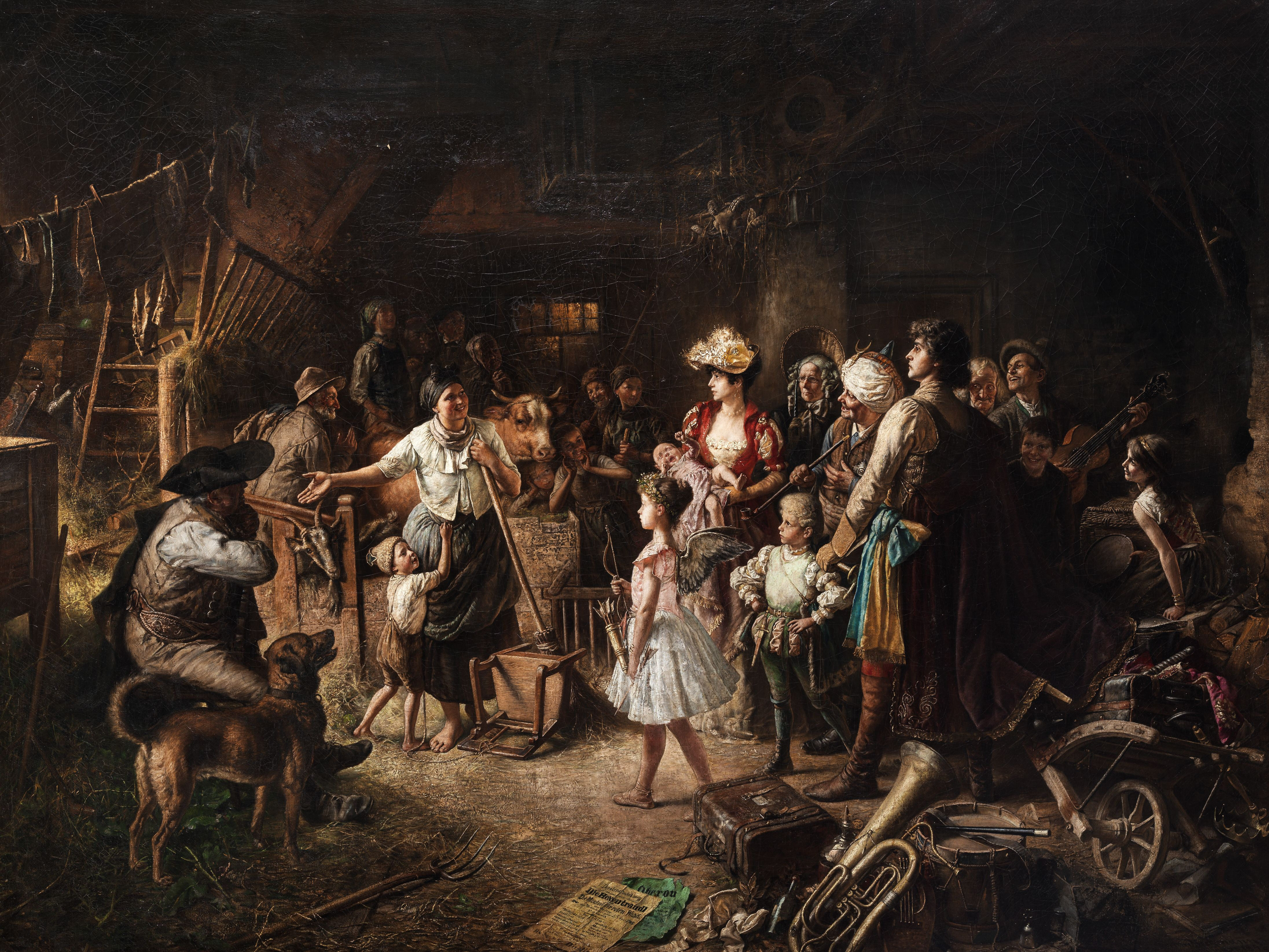 Conrad Beckmann Nachtquartiereinladung an eine Schauspielgruppe 1890