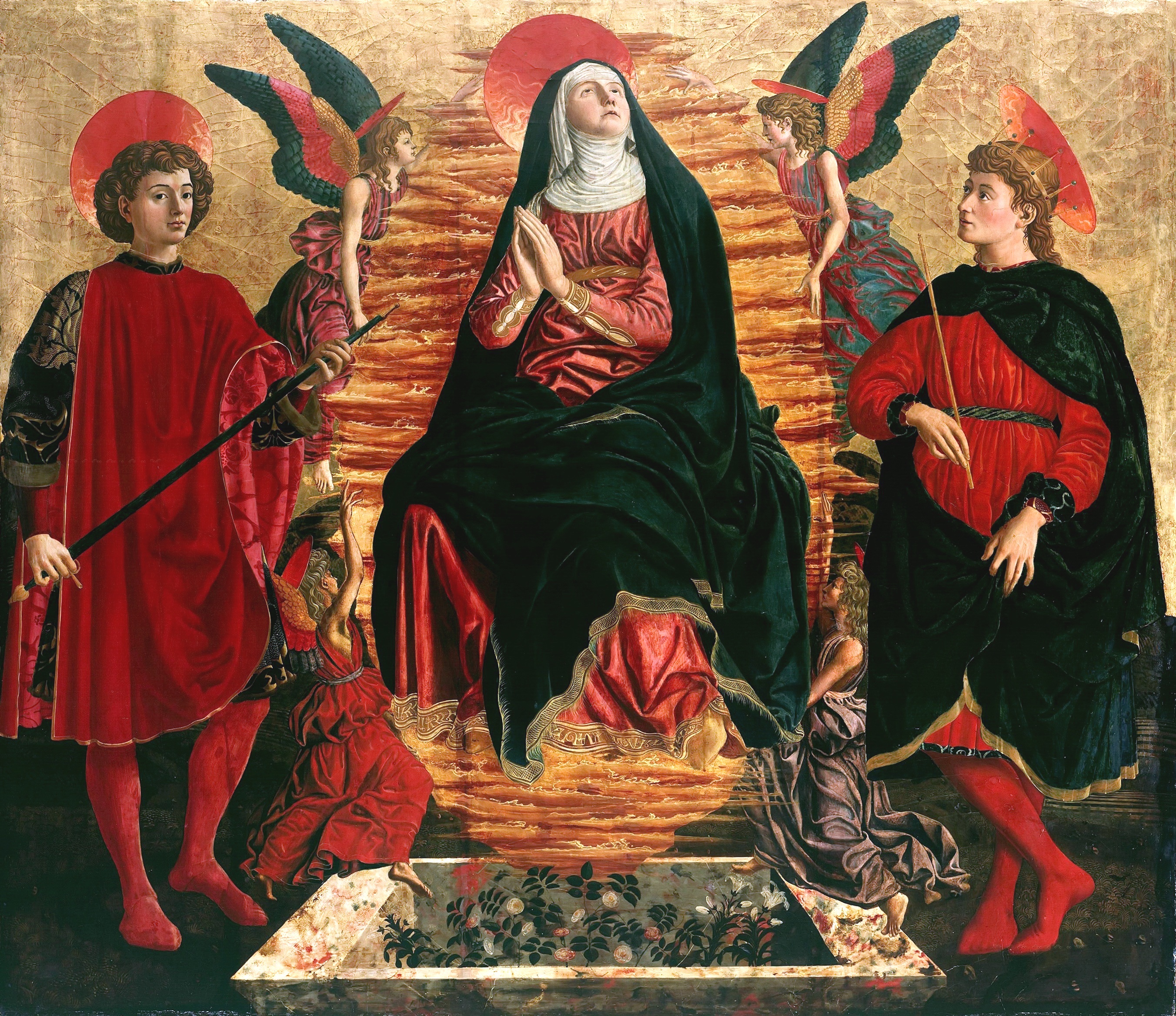 Del Castagno Andrea Our Lady of the Assumption with Sts Miniato and Julian