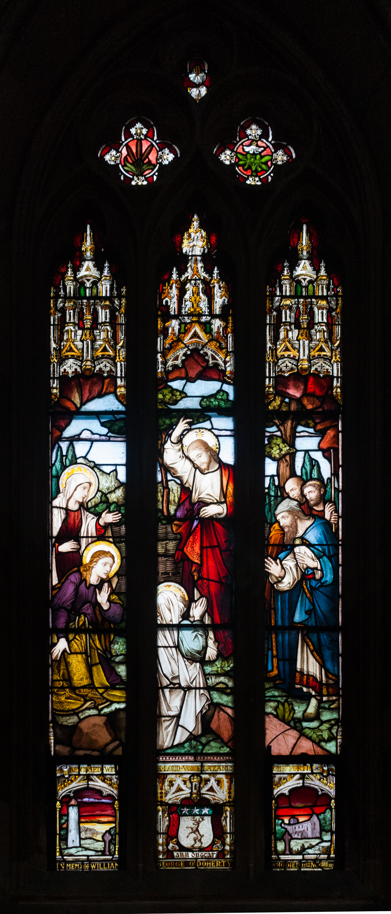 Derry St. Eugene's Cathedral North Aisle Window 3 Raising of Lazarus 2013 09 17
