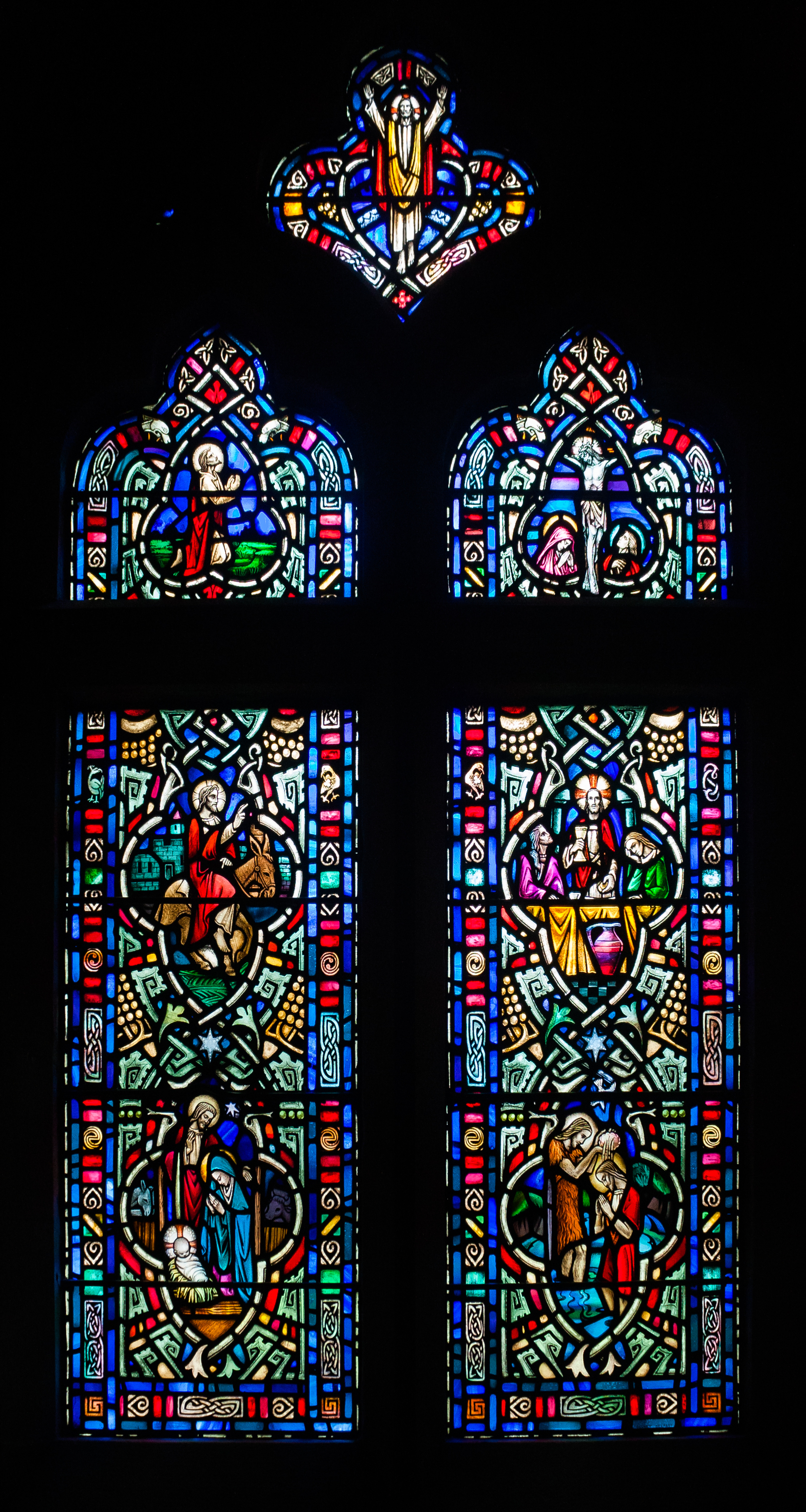 Derry St Columb's Cathedral Passage to Chapter Room Window Jesus Christ 2013 09 17