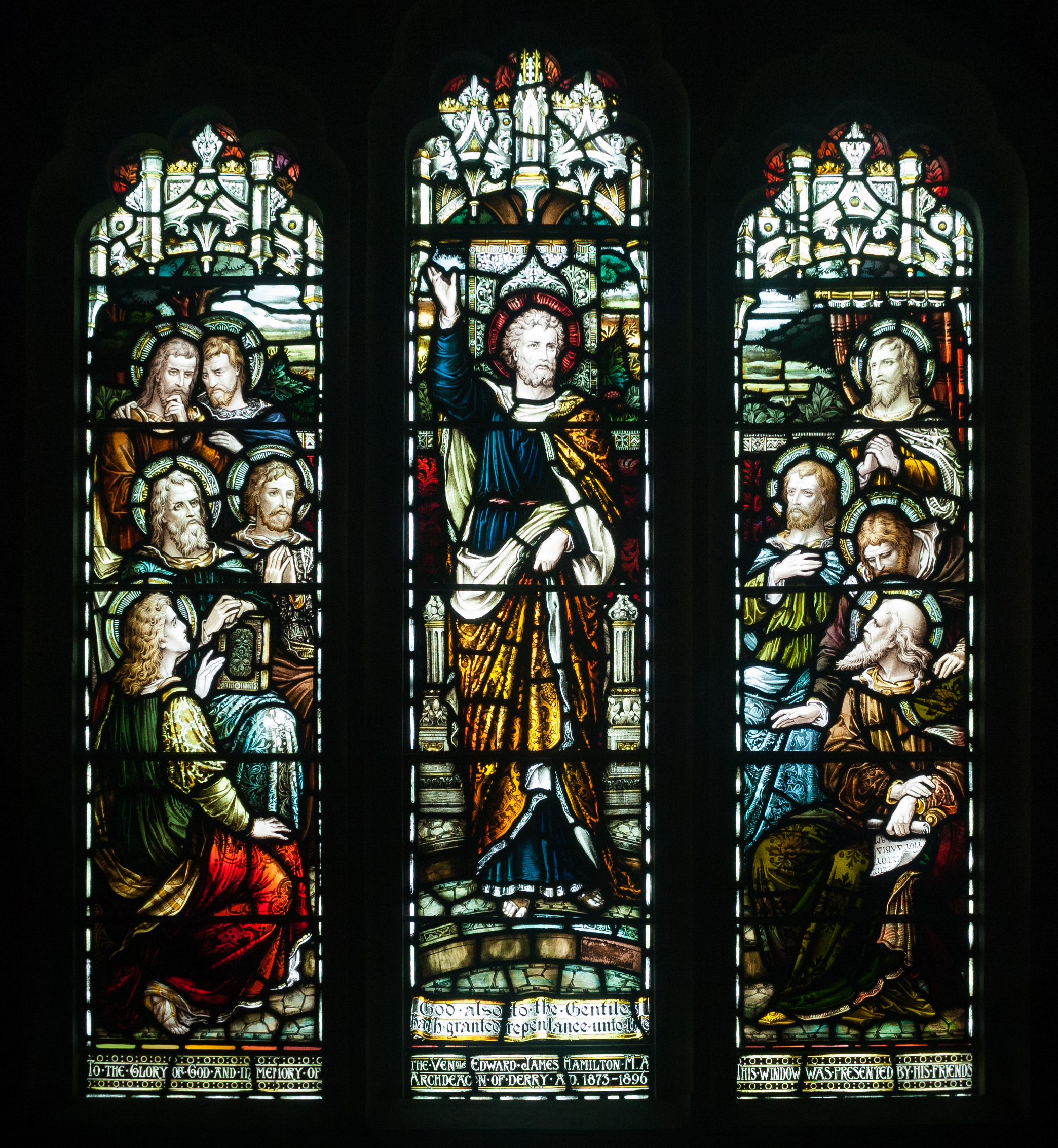 Derry St Columb's Cathedral Side Chapel Archdeacon Edward James Hamilton Memorial Window 2013 09 17