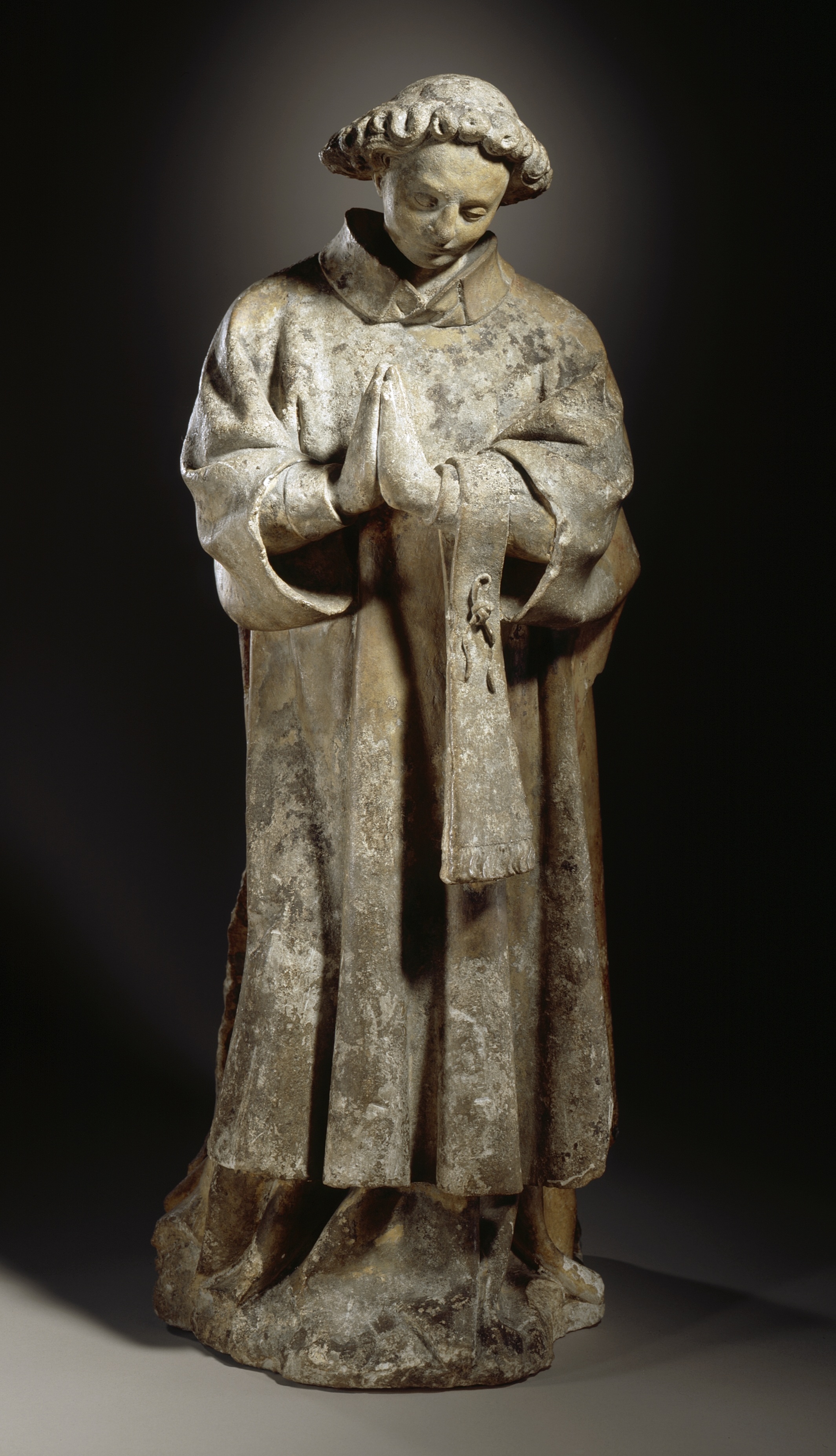 Ecclesiastical Figure in Prayer - French sculpture 1400-1420