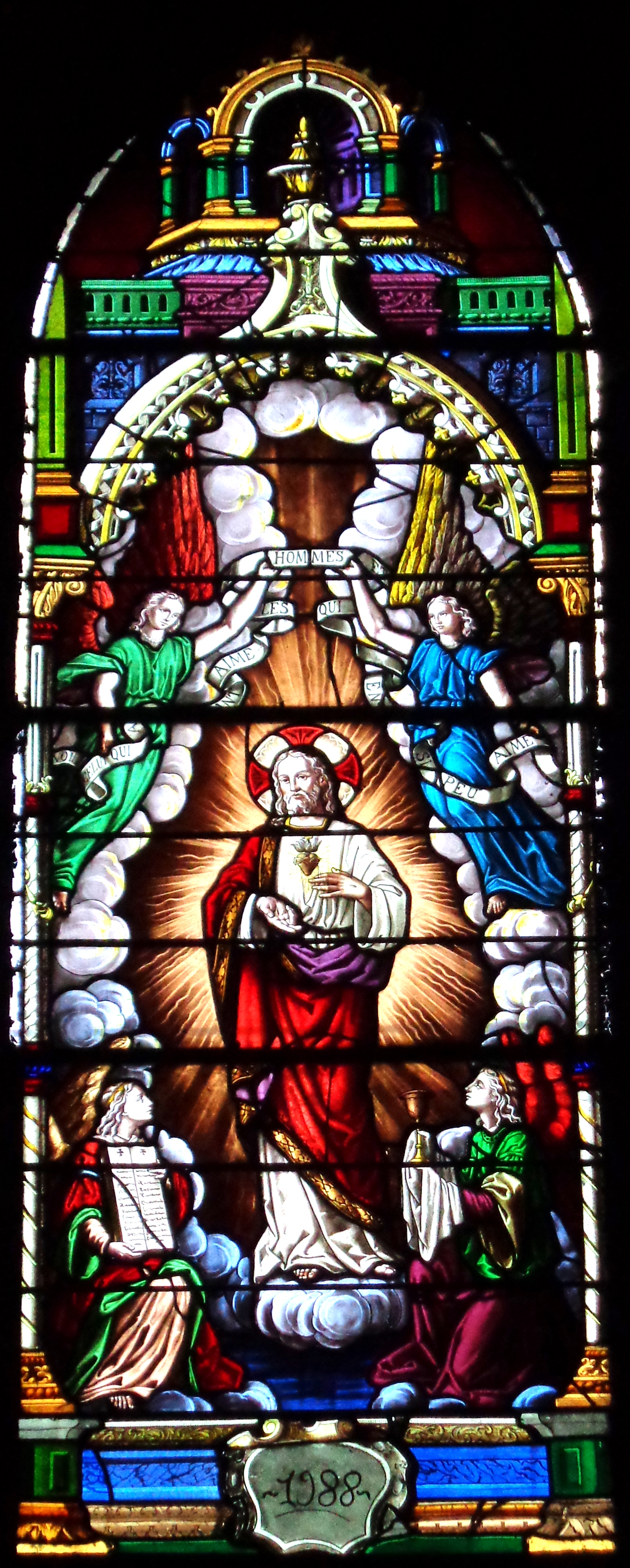 Eglise Saint Pierre de Corseul, Côtes d'Armor, France, baie 4, Sacré-coeur de Jésus, 5796 rectifiée