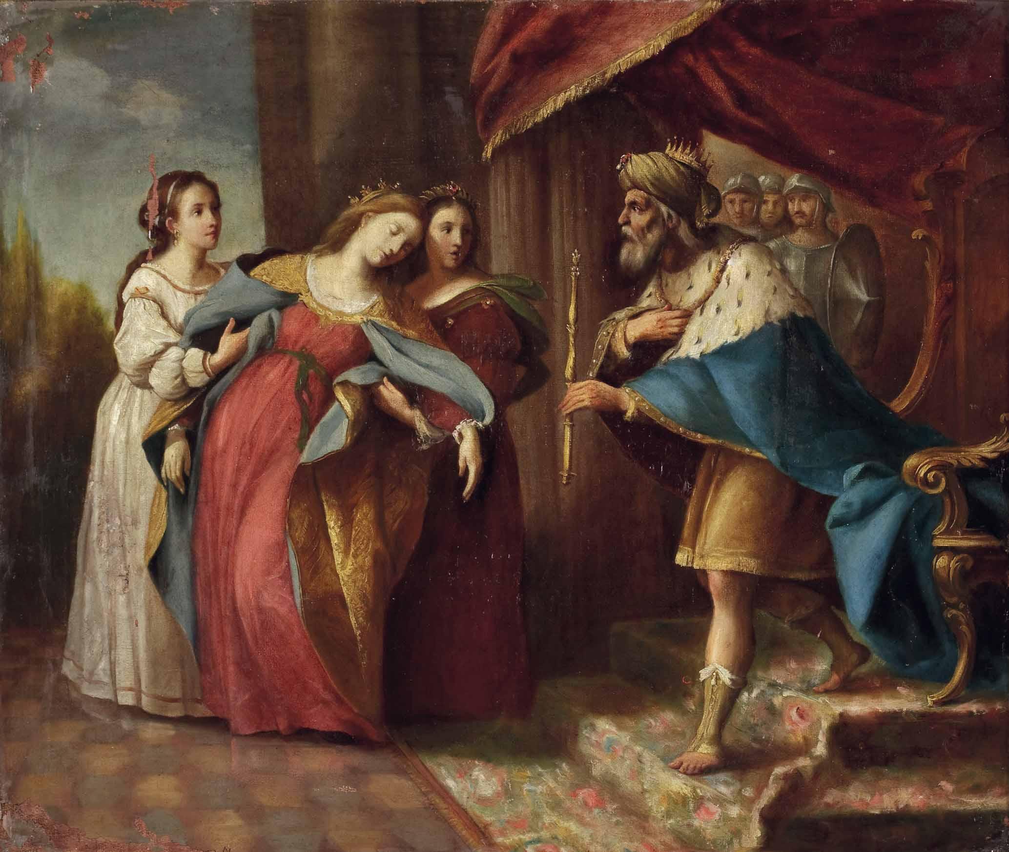 Esther vor König Ahasverus Italien 18Jh
